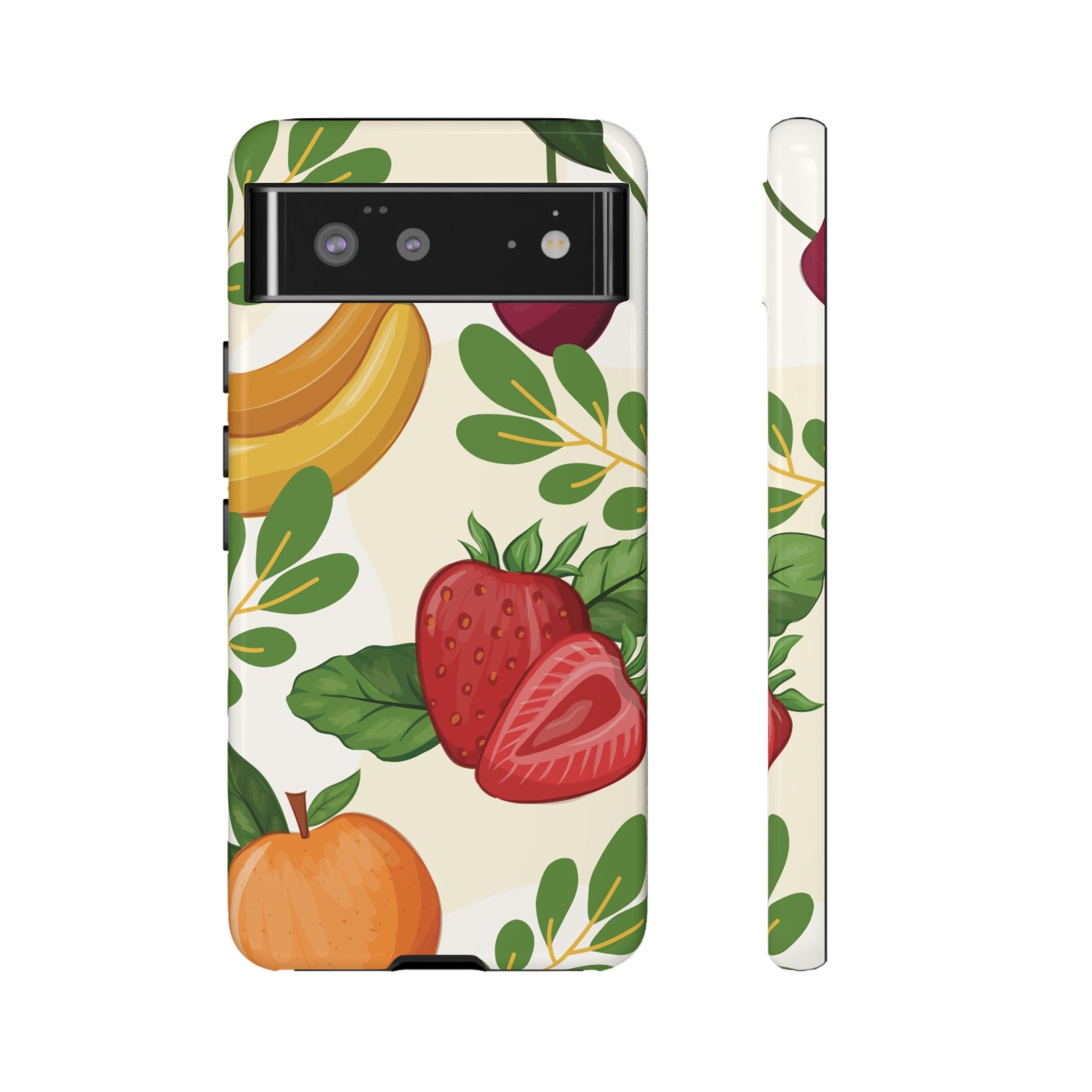 Fruit Pattern Tough Case — Floral Strawberry & Banana Phone Cover