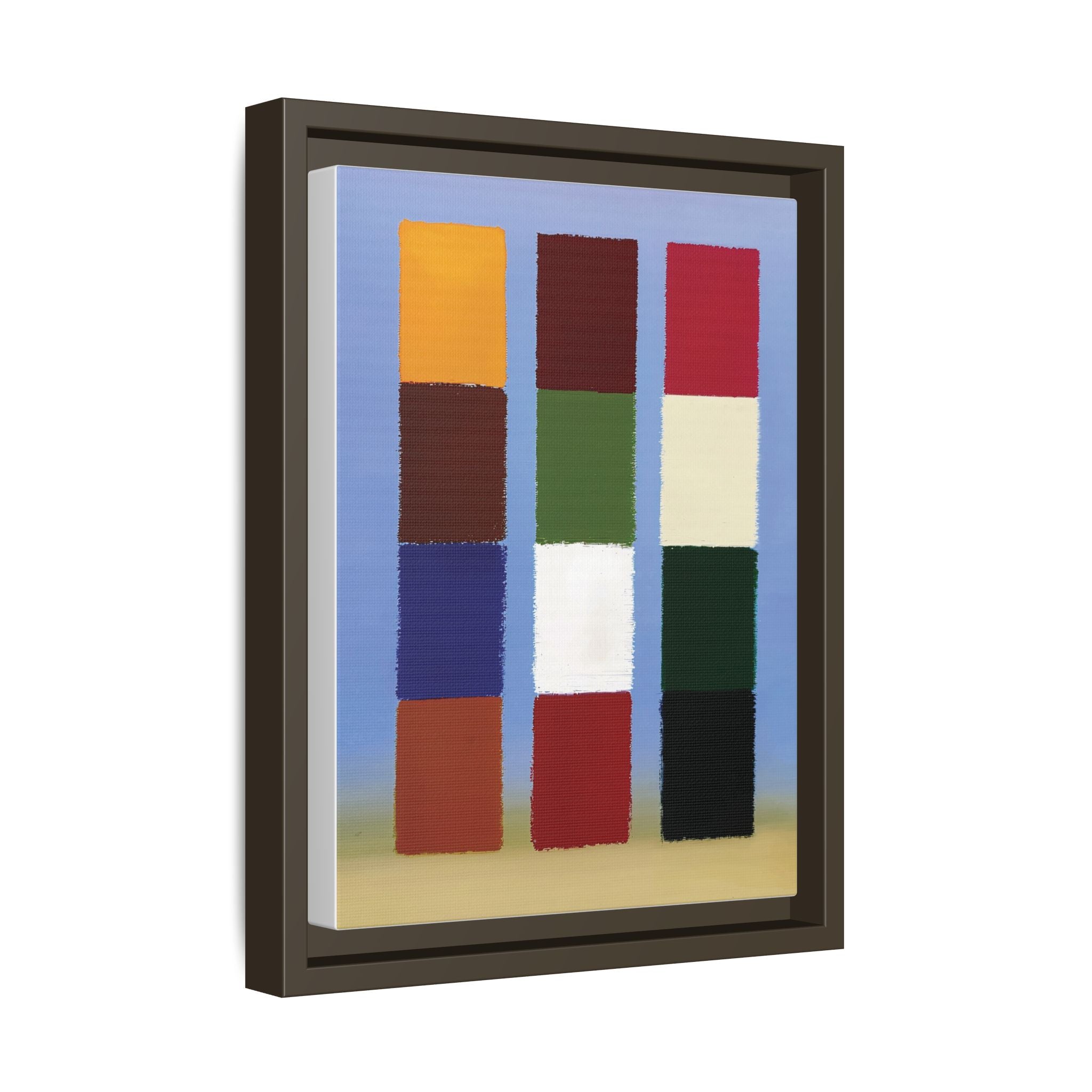 Framed Matte Canvas - Abstract Color Block Wall Art