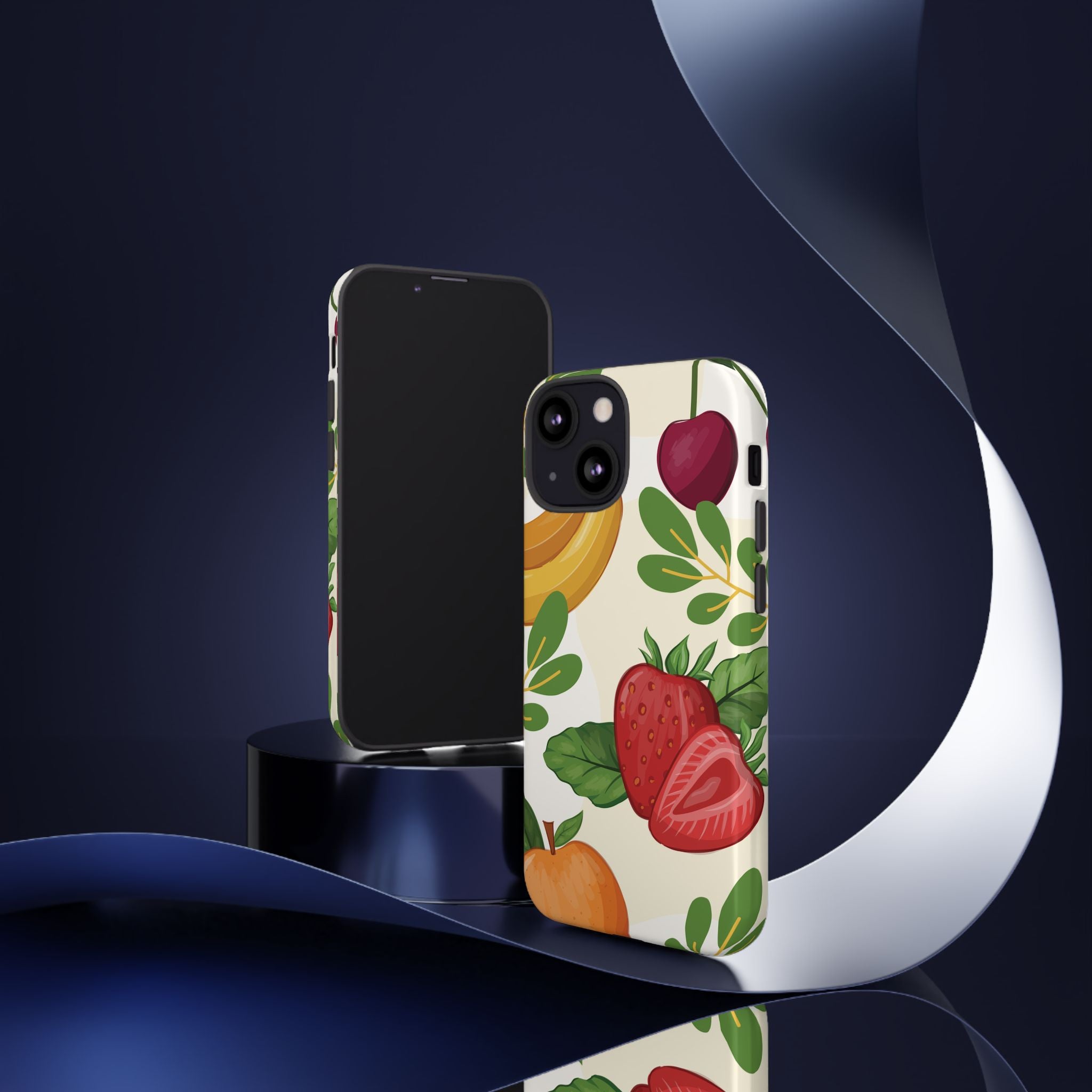 Fruit Pattern Tough Case — Floral Strawberry & Banana Phone Cover