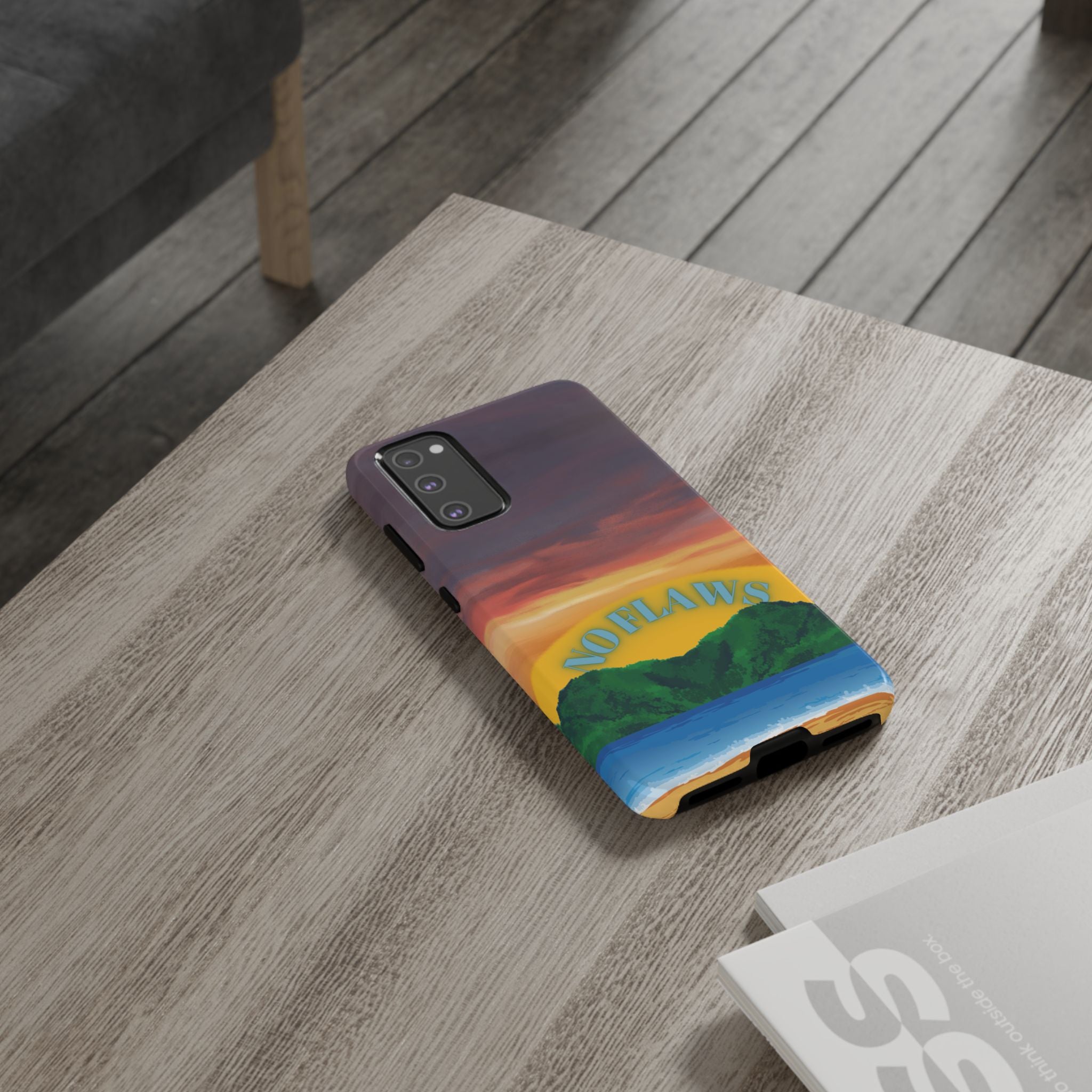 Sunset 'No Flaws' Tough Phone Case — Tropical Beach Protective Cover