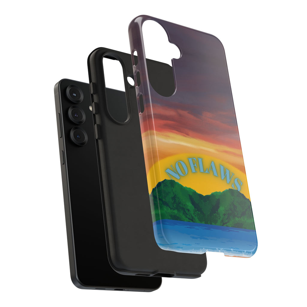 Sunset 'No Flaws' Tough Phone Case — Tropical Beach Protective Cover