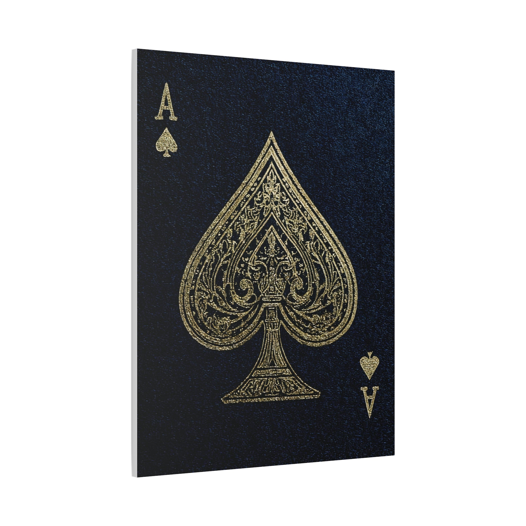 Ace of Spades Gold Foil Canvas Art – Playing Card Wall Decor