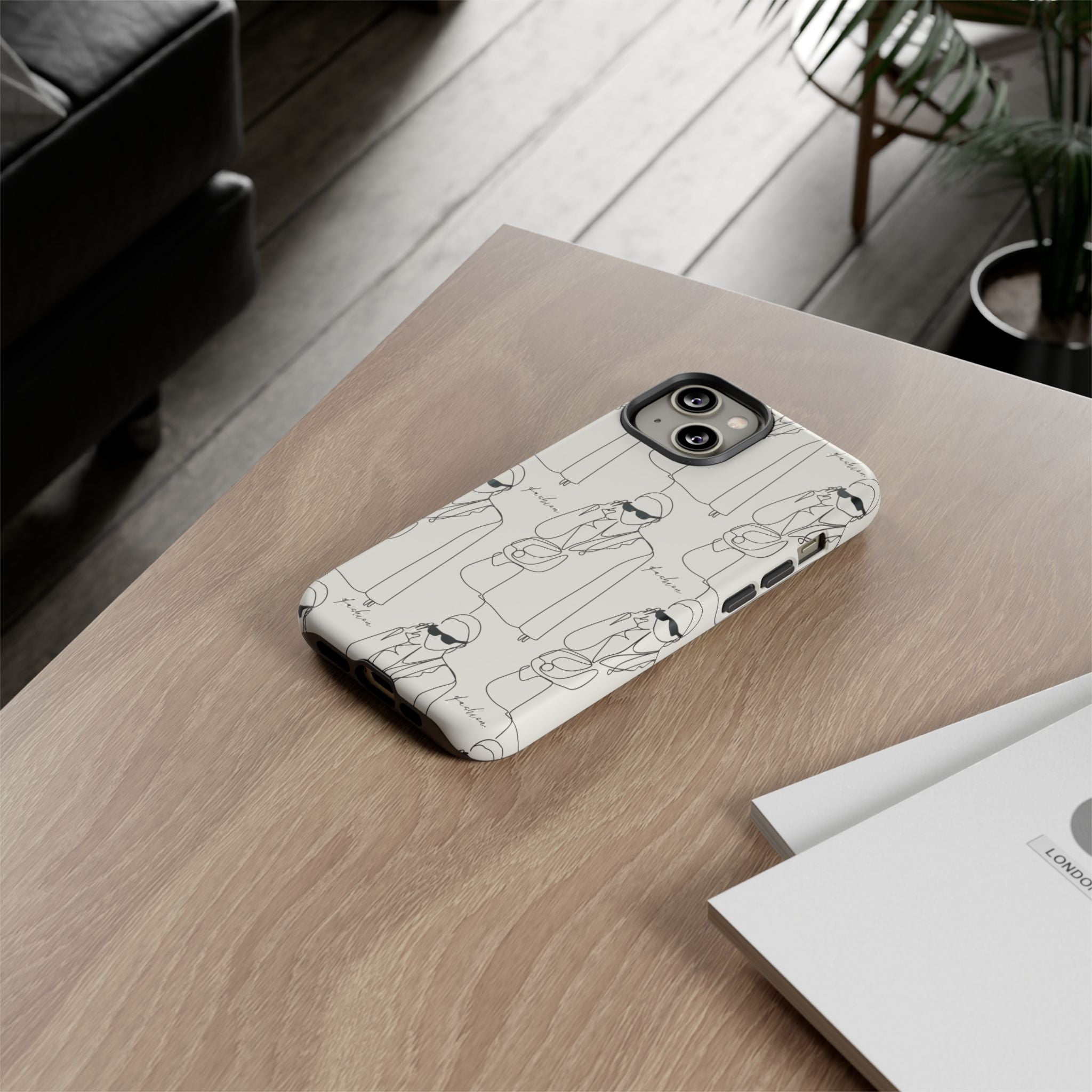 Fashion Sketch Phone Case — Minimalist Chic Designer Pattern