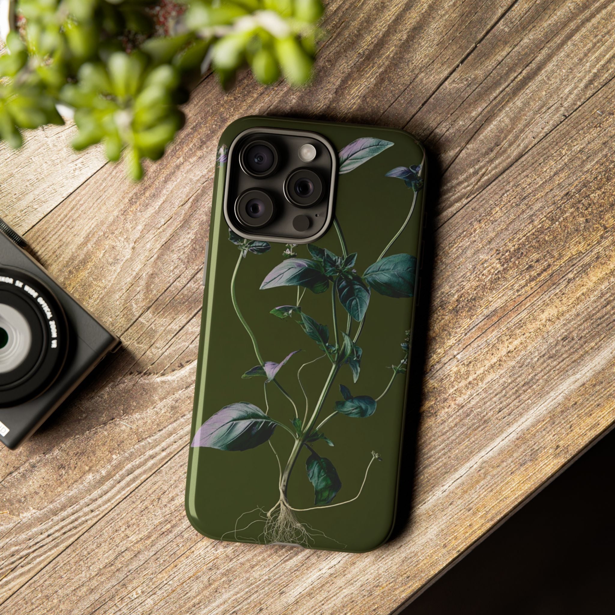 Green Botanical Phone Case, Floral Phone Cover, Nature Lover Gift
