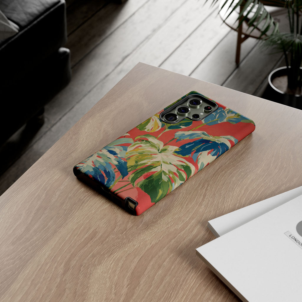 Tropical Phone Case, Floral Tough Case, Vibrant Phone Cover for Summer