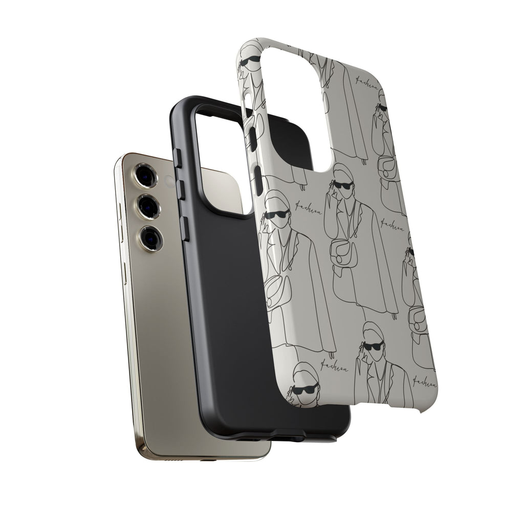 Fashion Sketch Phone Case — Minimalist Chic Designer Pattern