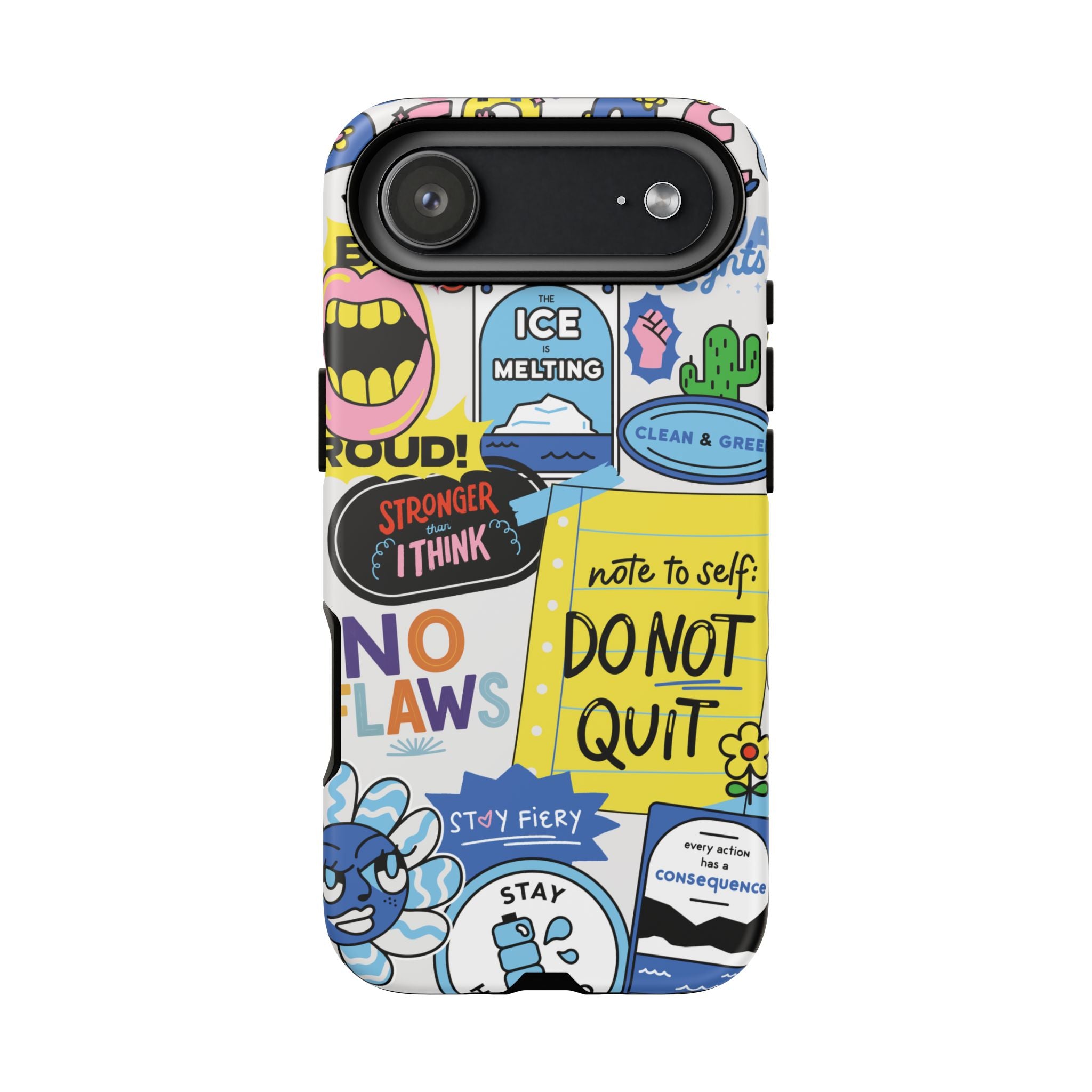 Sticker Collage Phone Case — Motivational "Do Not Quit" Protective Cover