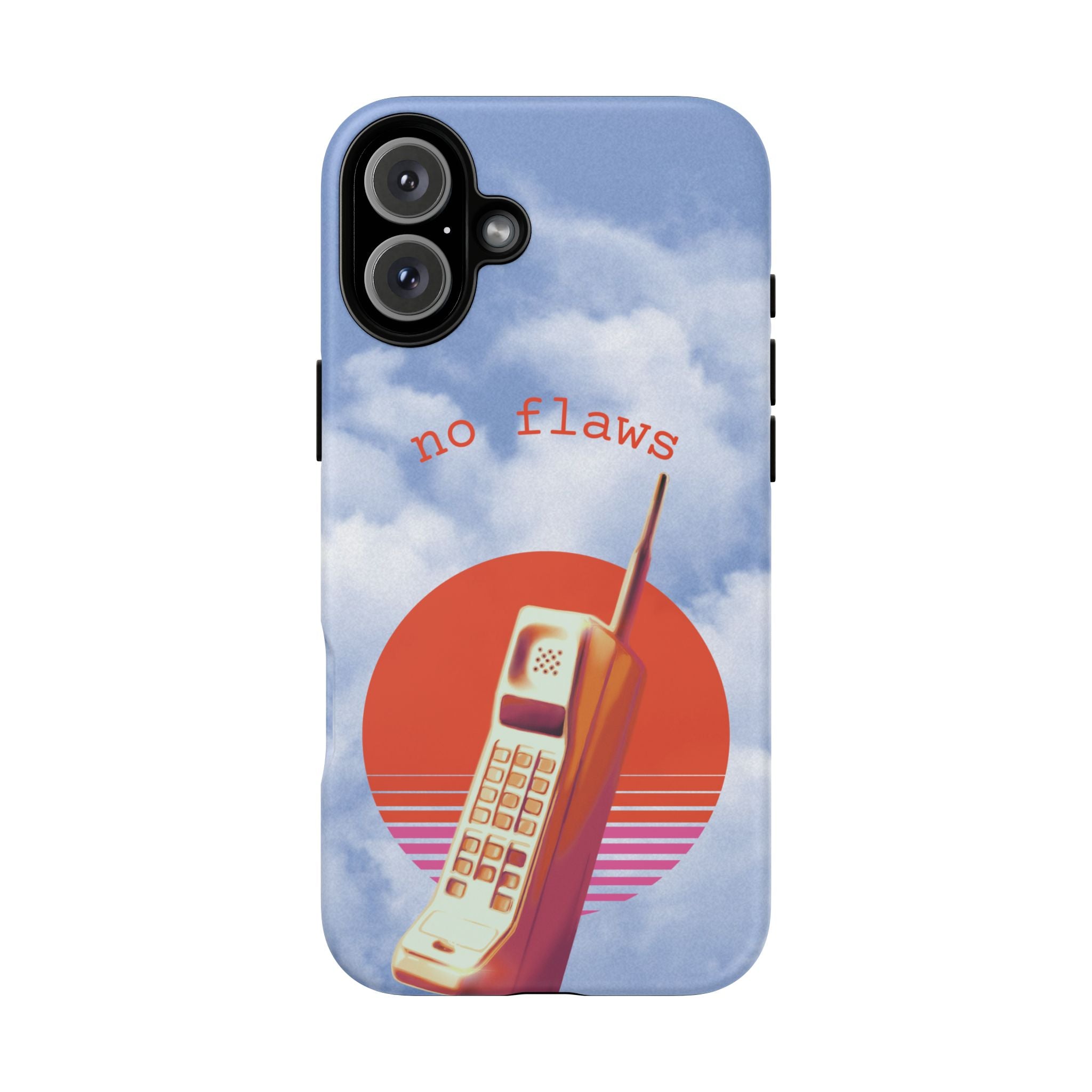 Retro “No Flaws” Phone Tough Case — Vintage 90s Aesthetic Protective Phone Case
