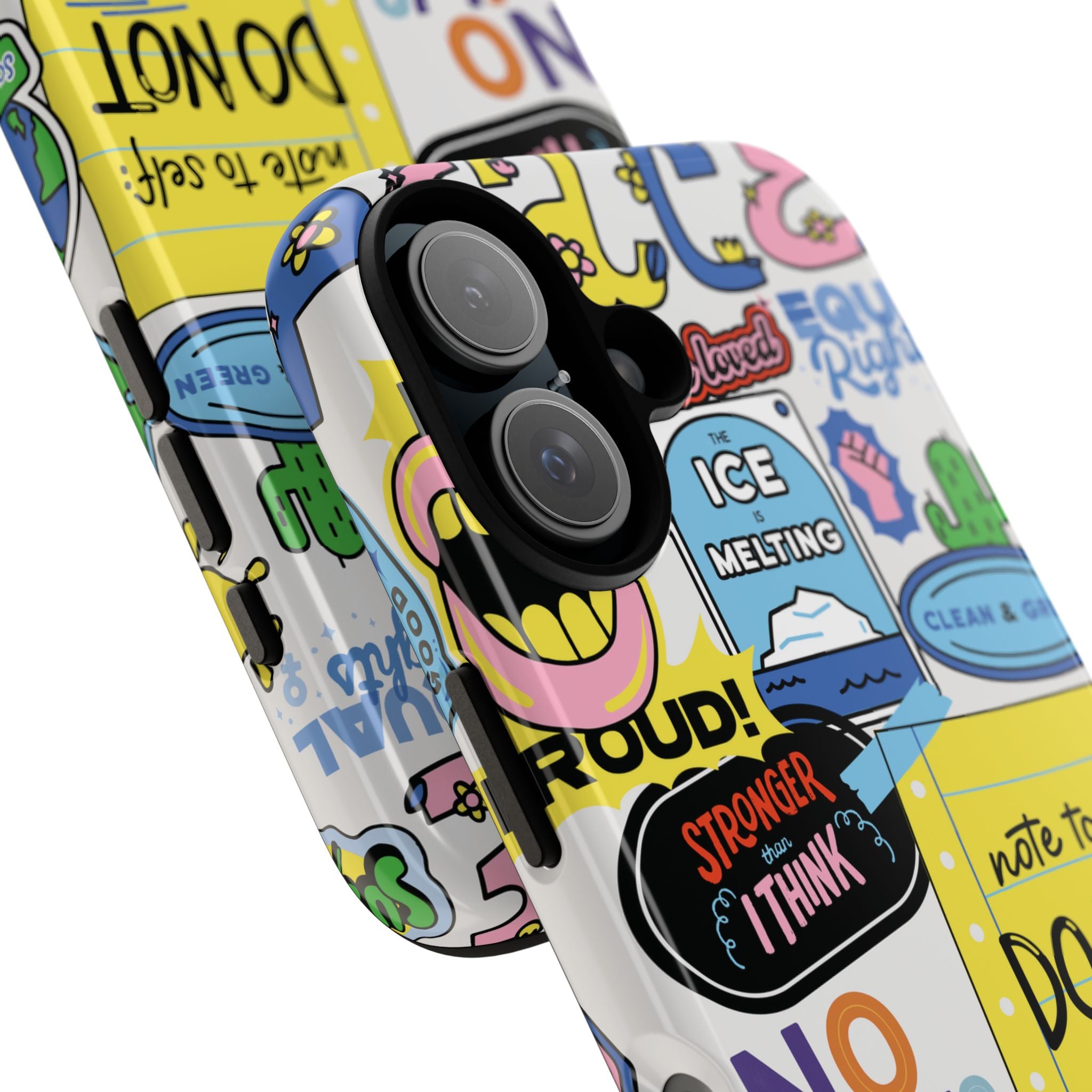 Sticker Collage Phone Case — Motivational "Do Not Quit" Protective Cover