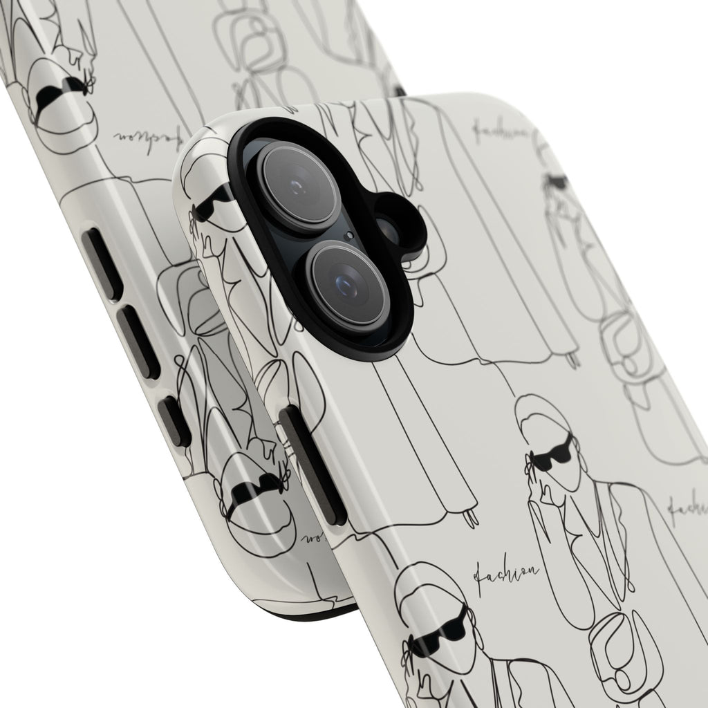 Fashion Sketch Phone Case — Minimalist Chic Designer Pattern