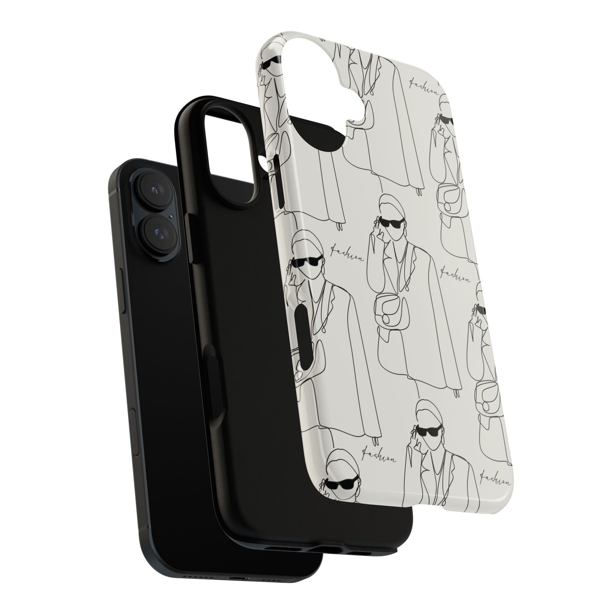 Fashion Sketch Phone Case — Minimalist Chic Designer Pattern