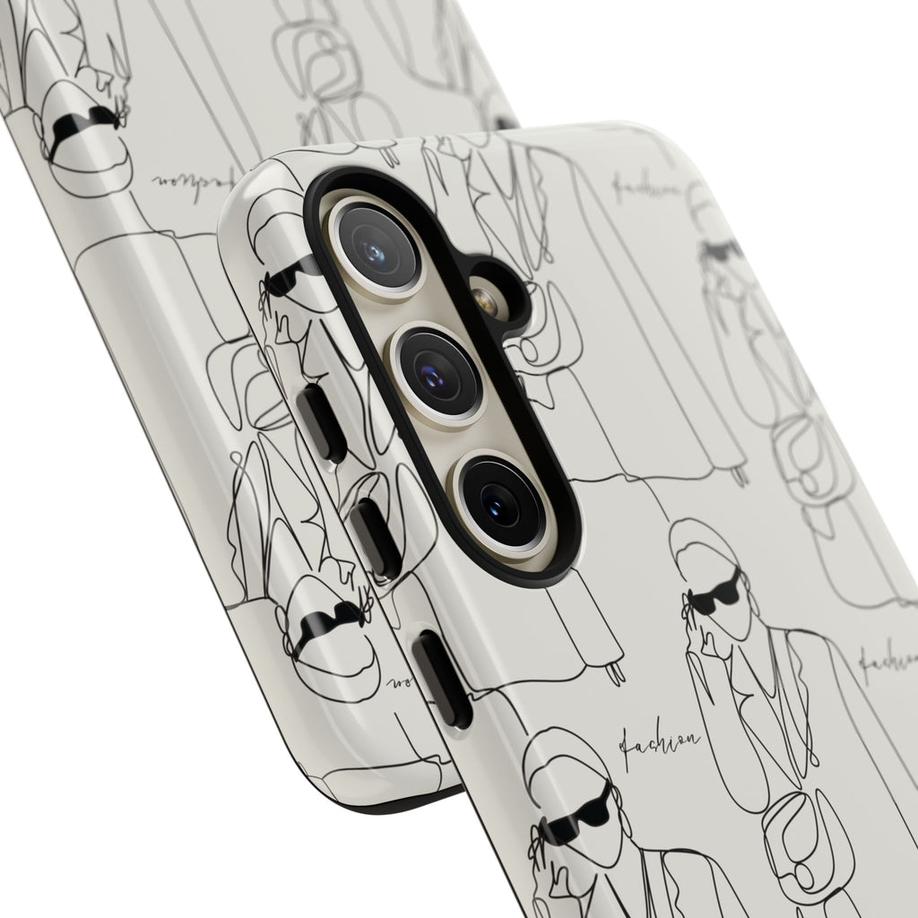 Fashion Sketch Phone Case — Minimalist Chic Designer Pattern