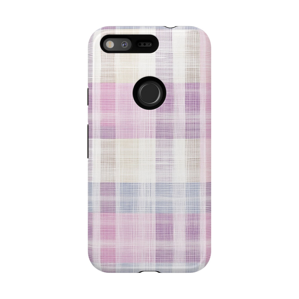 Pink Plaid Phone Case, Trendy Accessories, Birthday, Everyday Use, Tough Cases