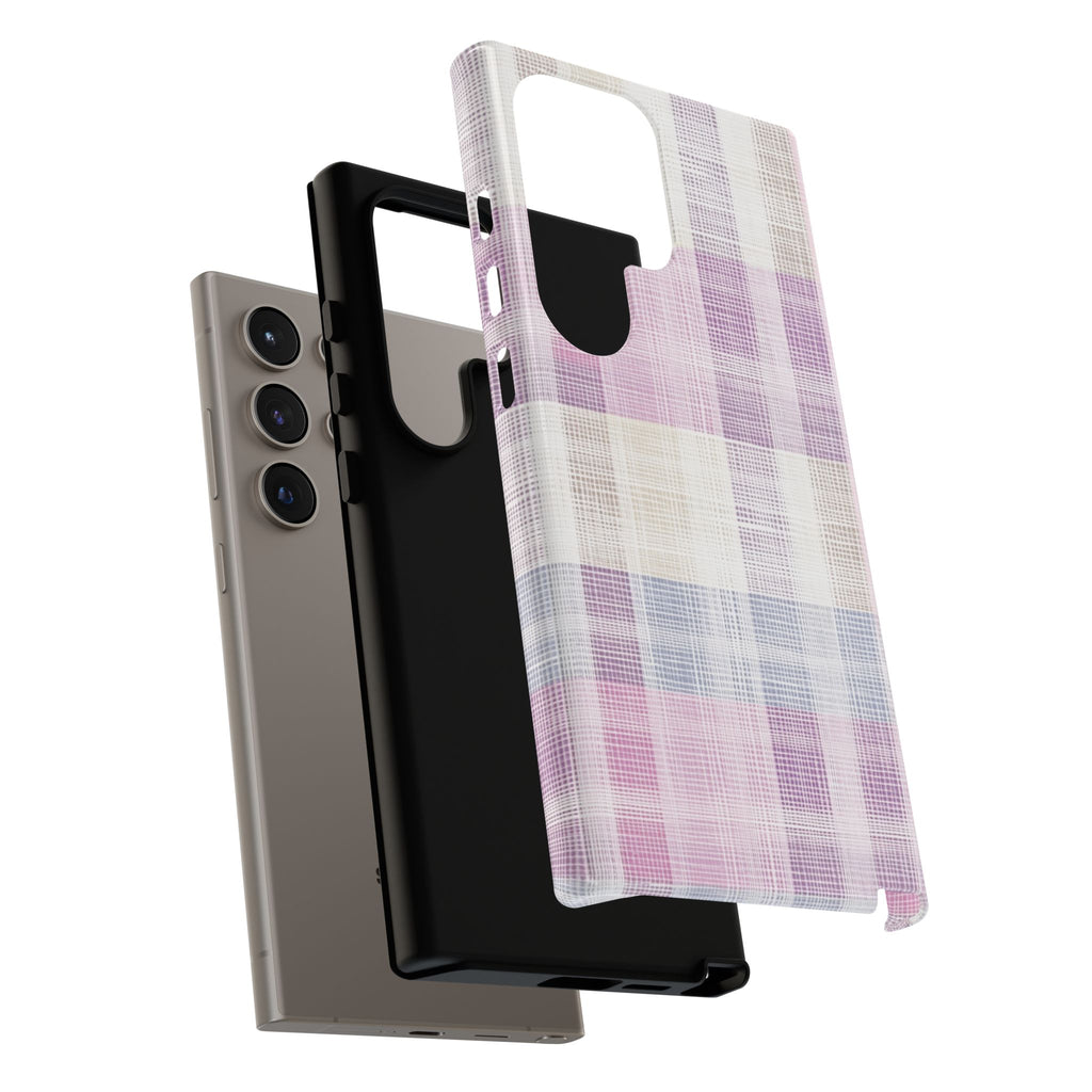 Pink Plaid Phone Case, Trendy Accessories, Birthday, Everyday Use, Tough Cases