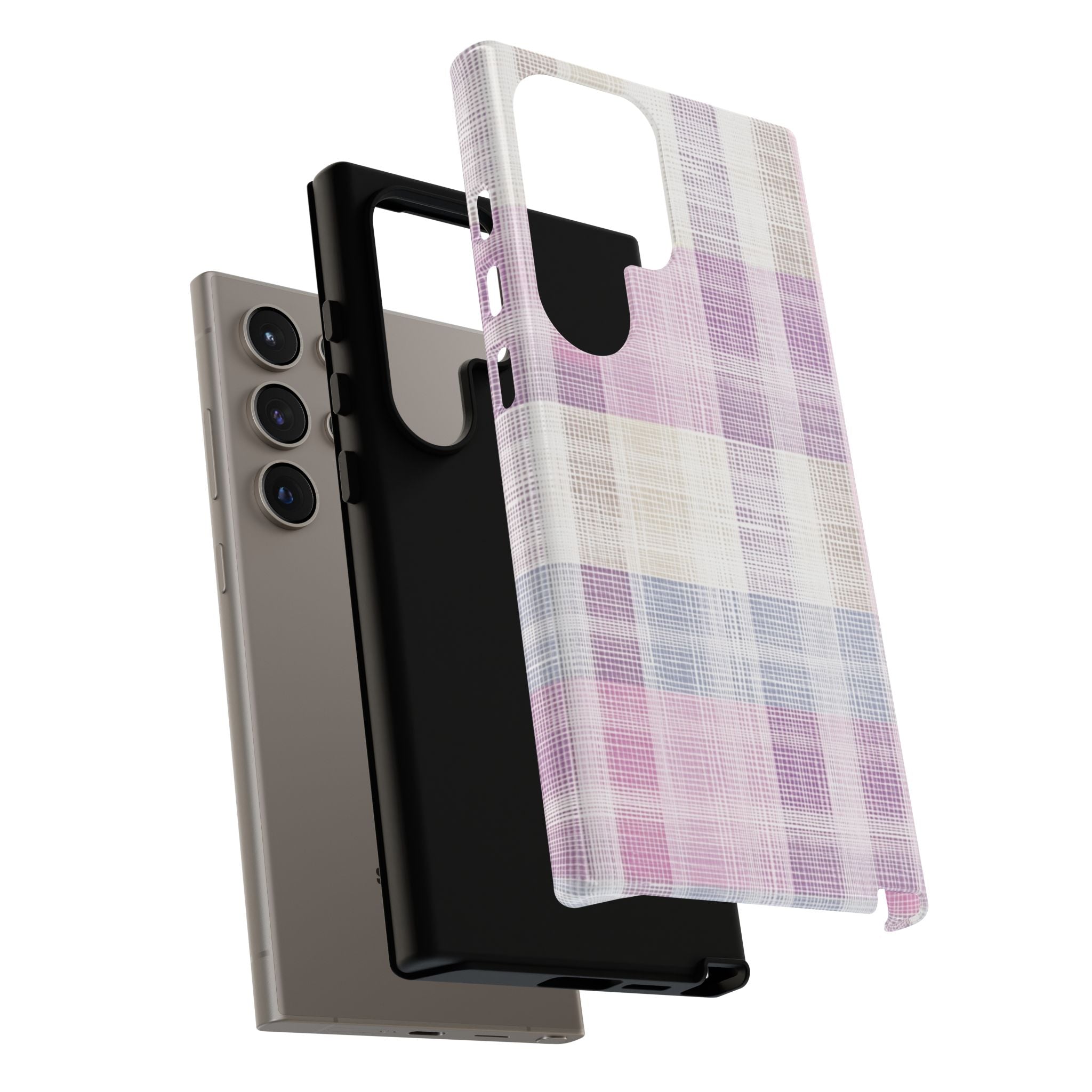 Pink Plaid Phone Case, Trendy Accessories, Birthday, Everyday Use, Tough Cases
