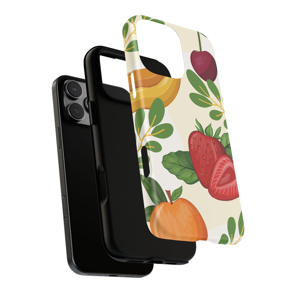Fruit Pattern Tough Case — Floral Strawberry & Banana Phone Cover