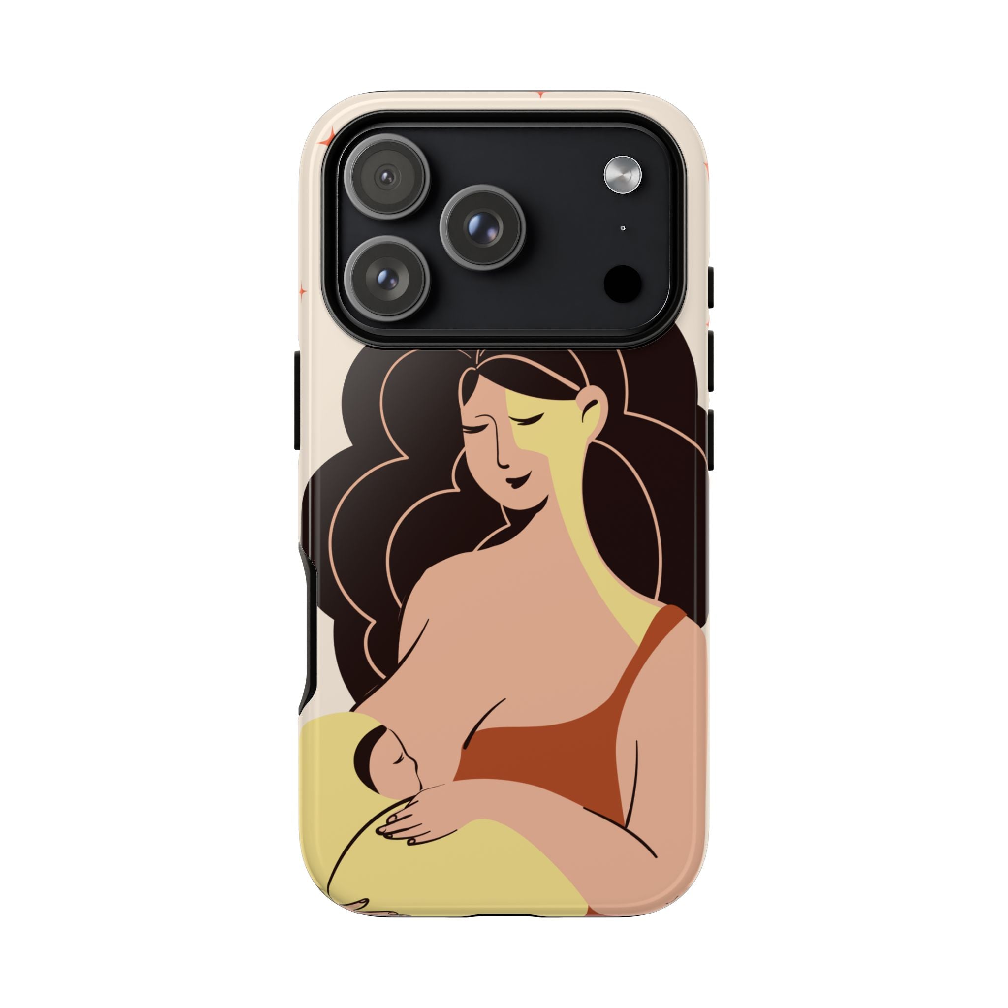 Mother Nursing Baby Illustration, Soft Pastel Mom & Child Protective Cover