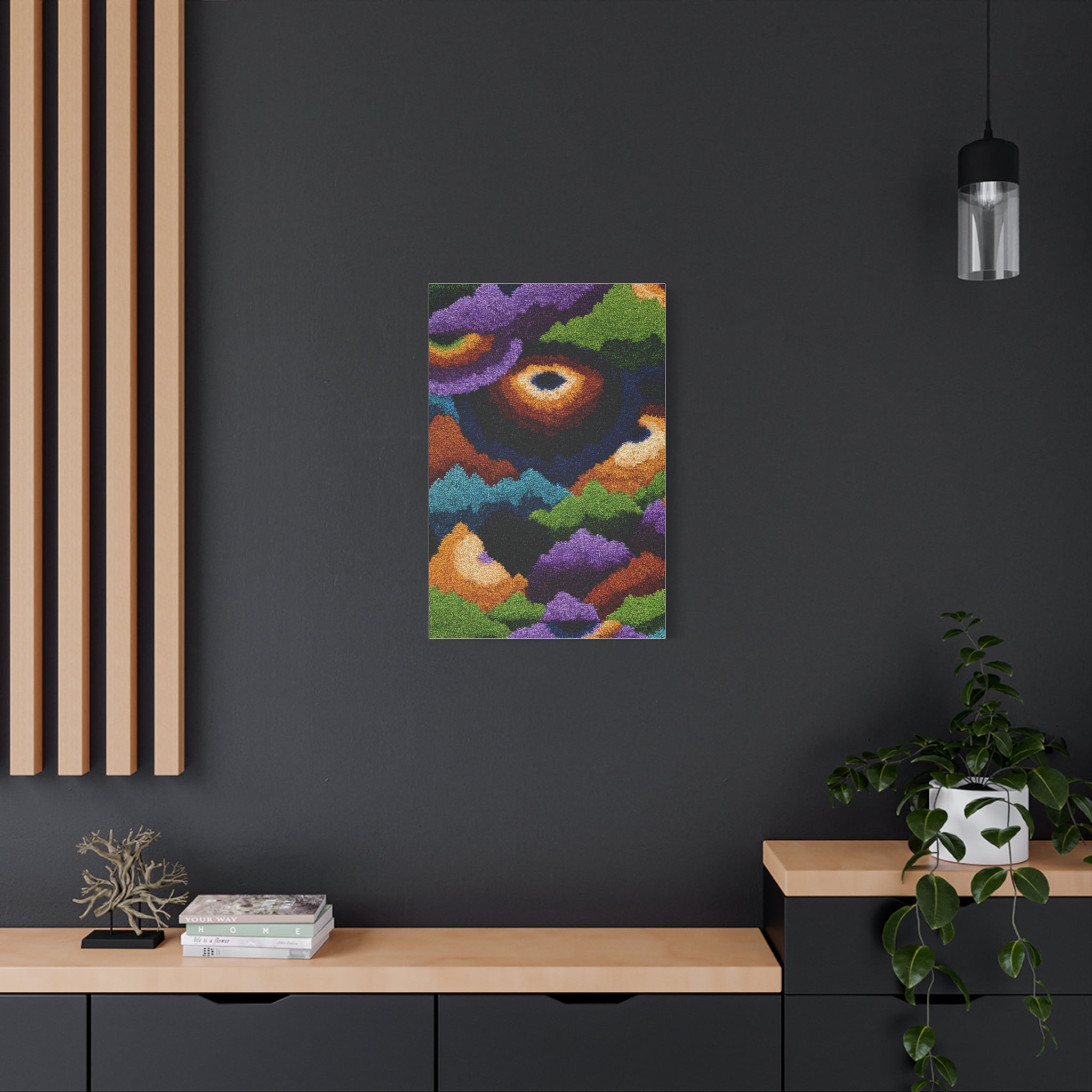 Abstract Colorful Landscape Matte Canvas – Stretched Wall Art