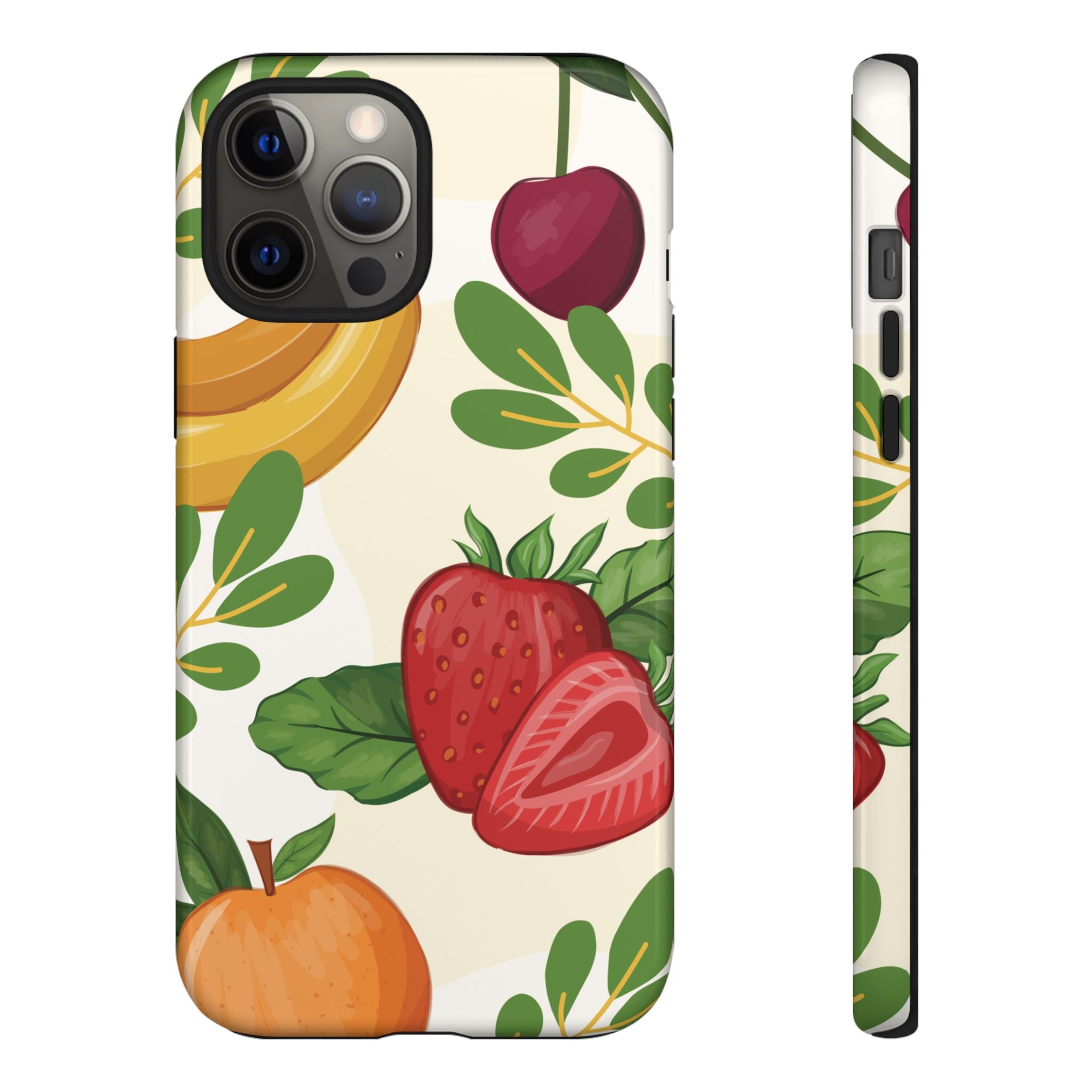 Fruit Pattern Tough Case — Floral Strawberry & Banana Phone Cover