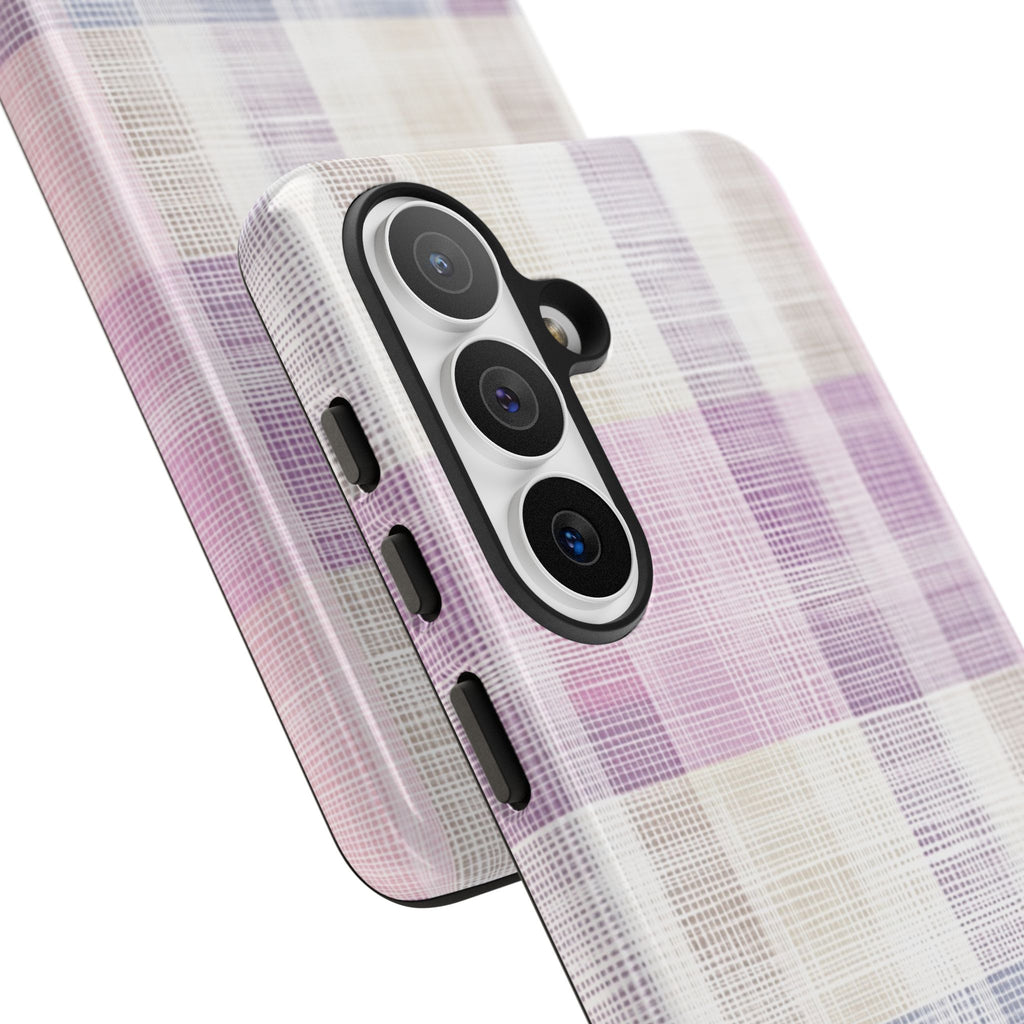 Pink Plaid Phone Case, Trendy Accessories, Birthday, Everyday Use, Tough Cases