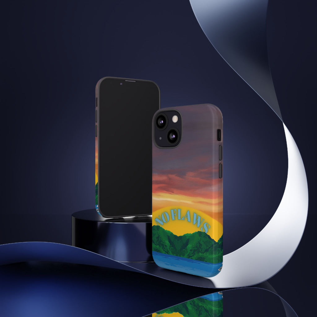 Sunset 'No Flaws' Tough Phone Case — Tropical Beach Protective Cover