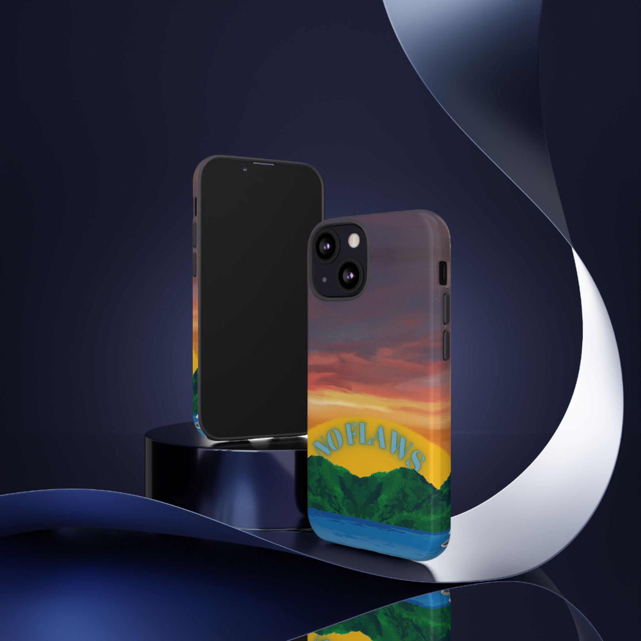 Sunset 'No Flaws' Tough Phone Case — Tropical Beach Protective Cover