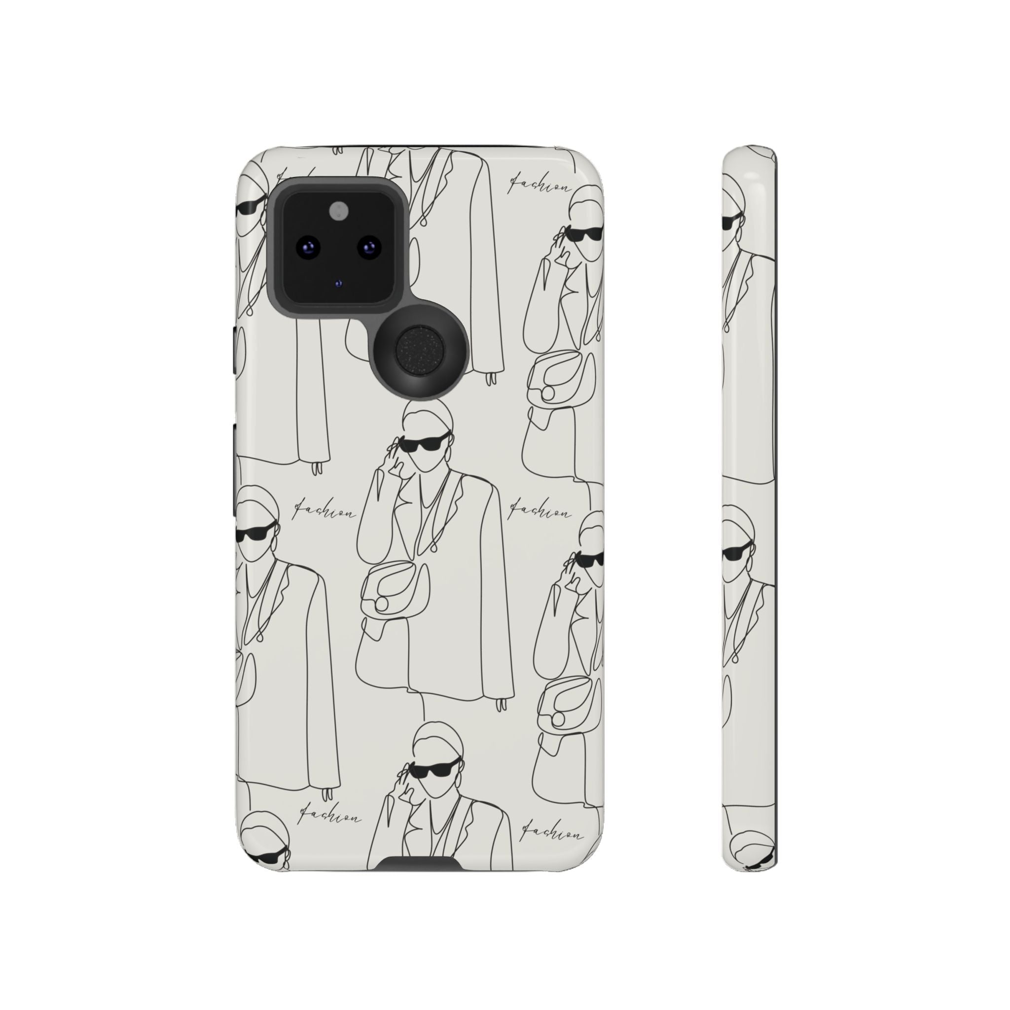 Fashion Sketch Phone Case — Minimalist Chic Designer Pattern
