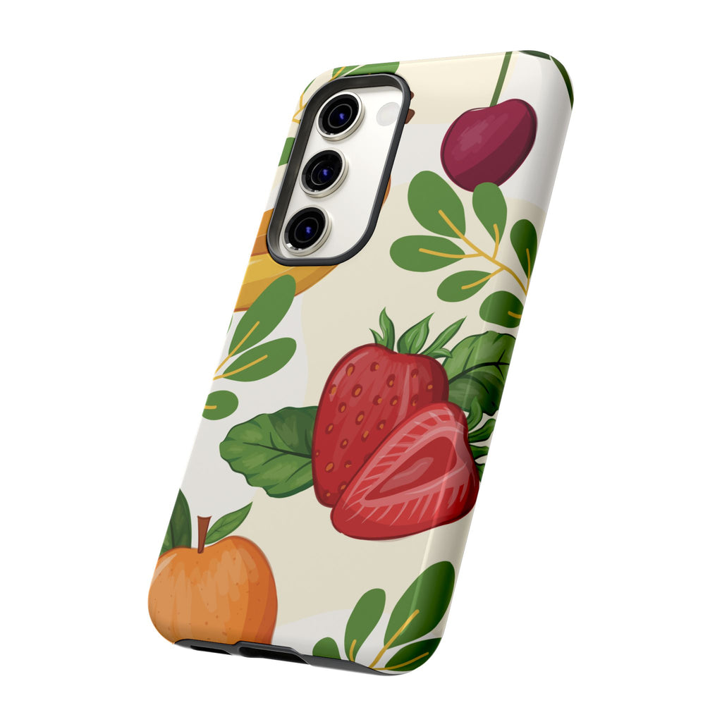 Fruit Pattern Tough Case — Floral Strawberry & Banana Phone Cover