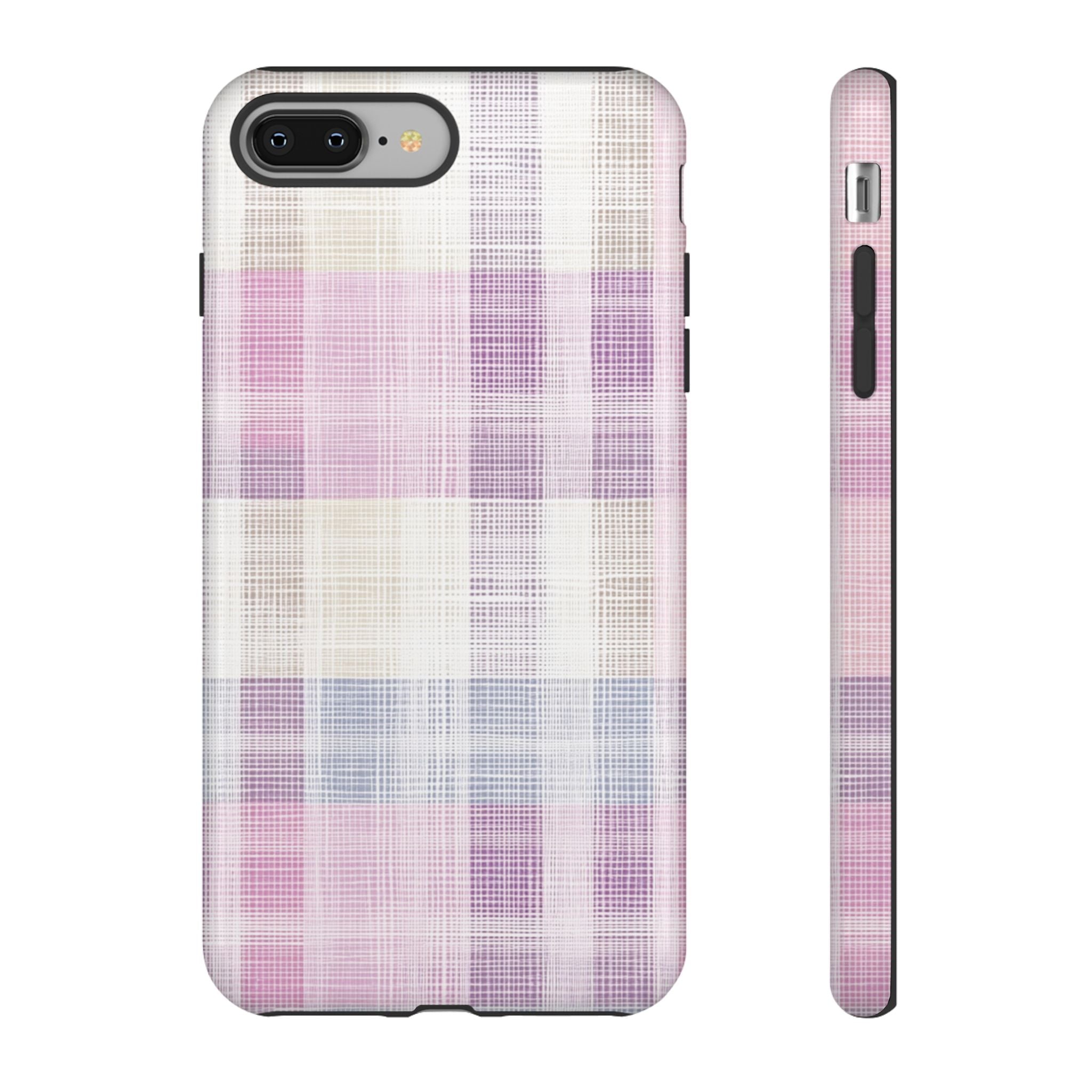 Pink Plaid Phone Case, Trendy Accessories, Birthday, Everyday Use, Tough Cases