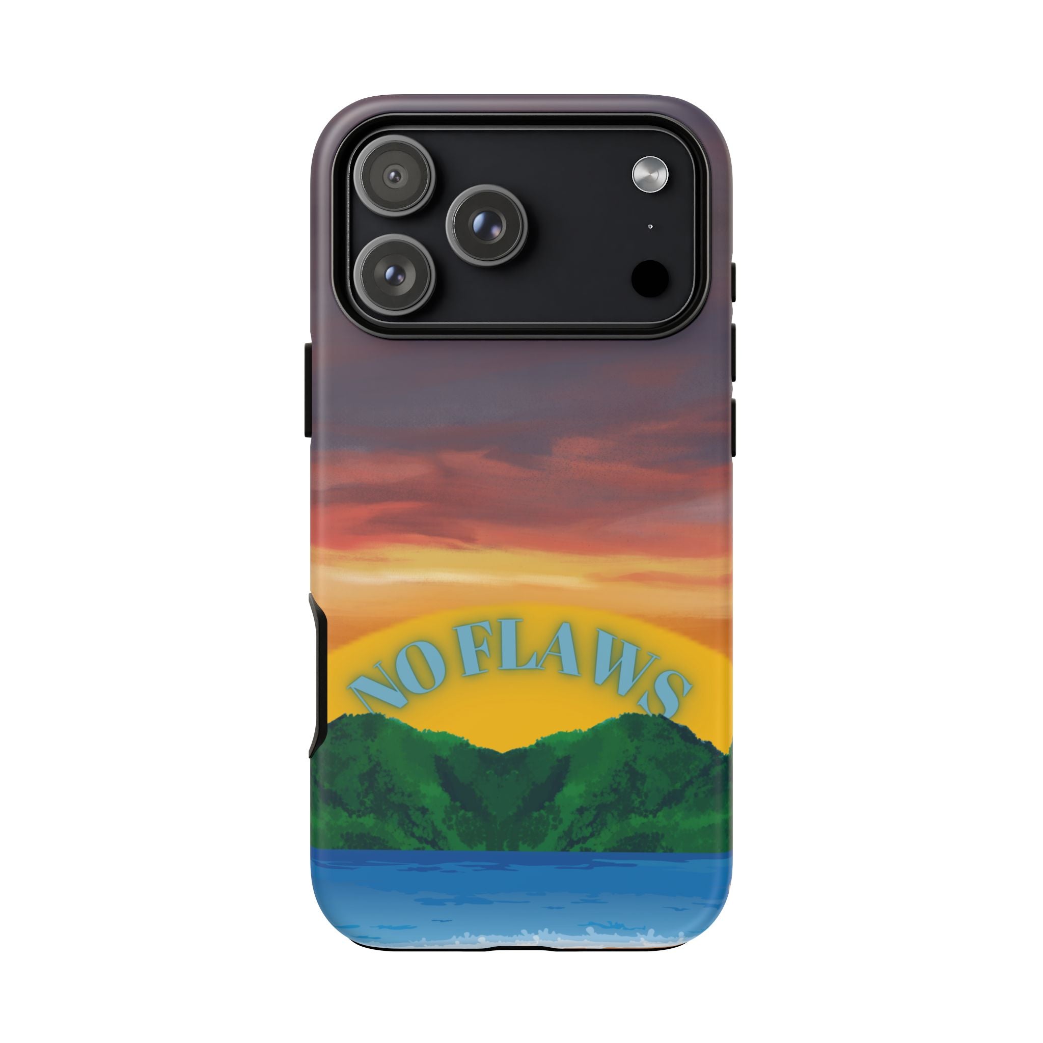 Sunset 'No Flaws' Tough Phone Case — Tropical Beach Protective Cover