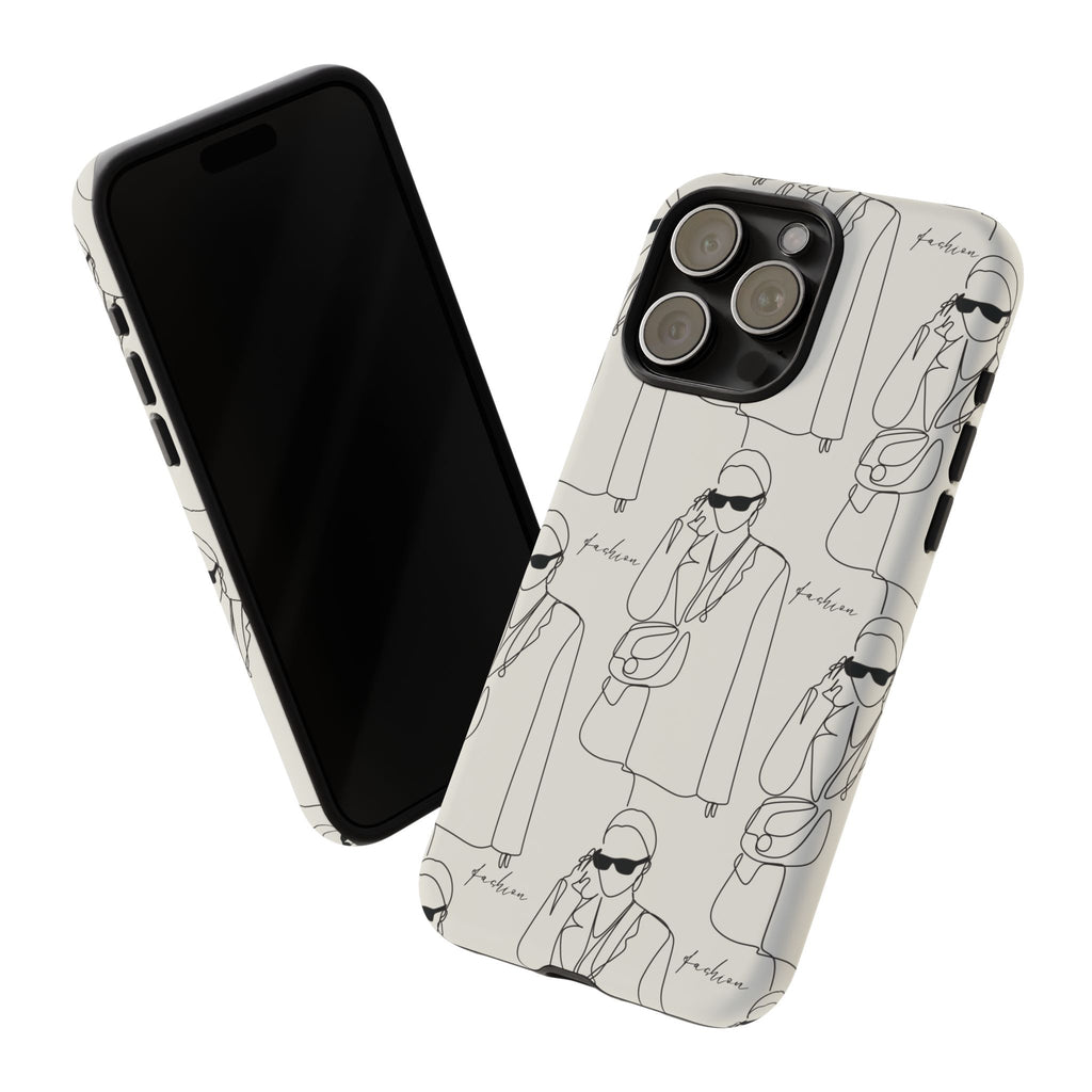 Fashion Sketch Phone Case — Minimalist Chic Designer Pattern