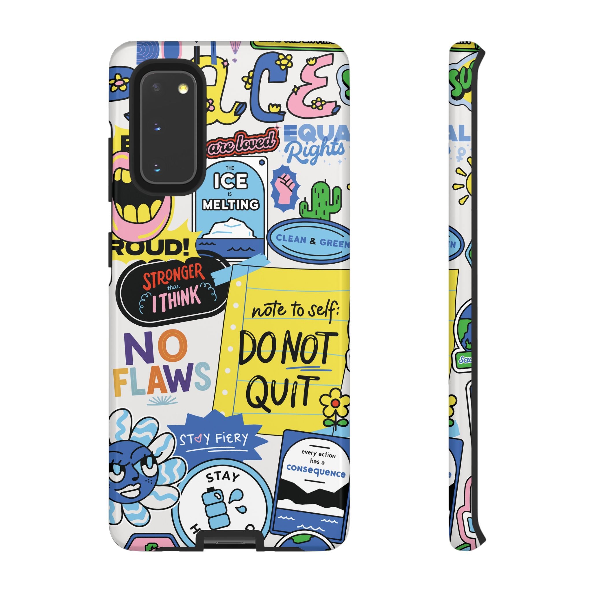 Sticker Collage Phone Case — Motivational "Do Not Quit" Protective Cover