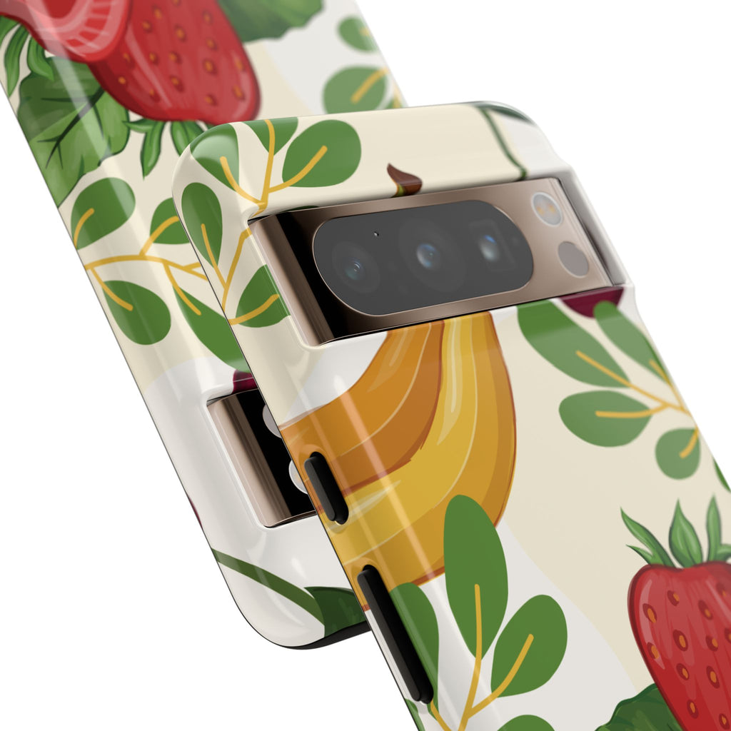 Fruit Pattern Tough Case — Floral Strawberry & Banana Phone Cover