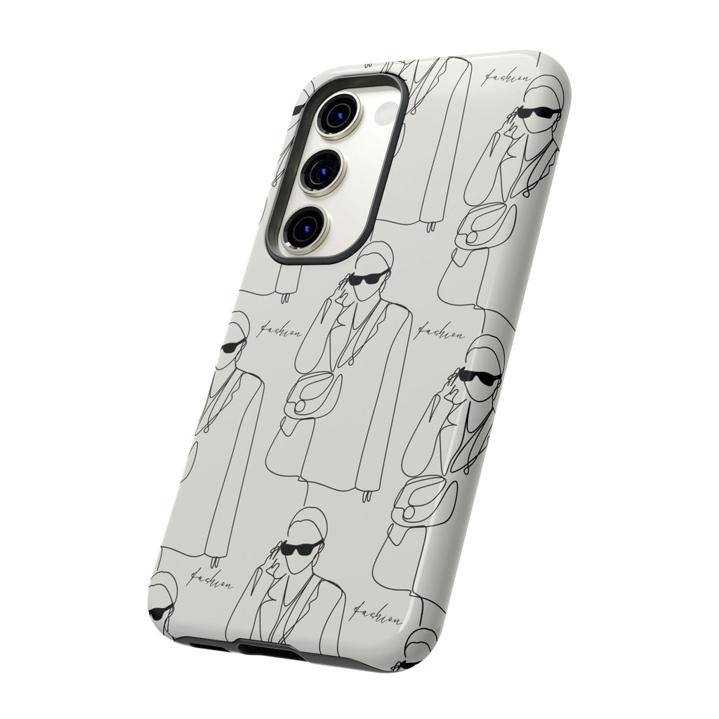 Fashion Sketch Phone Case — Minimalist Chic Designer Pattern