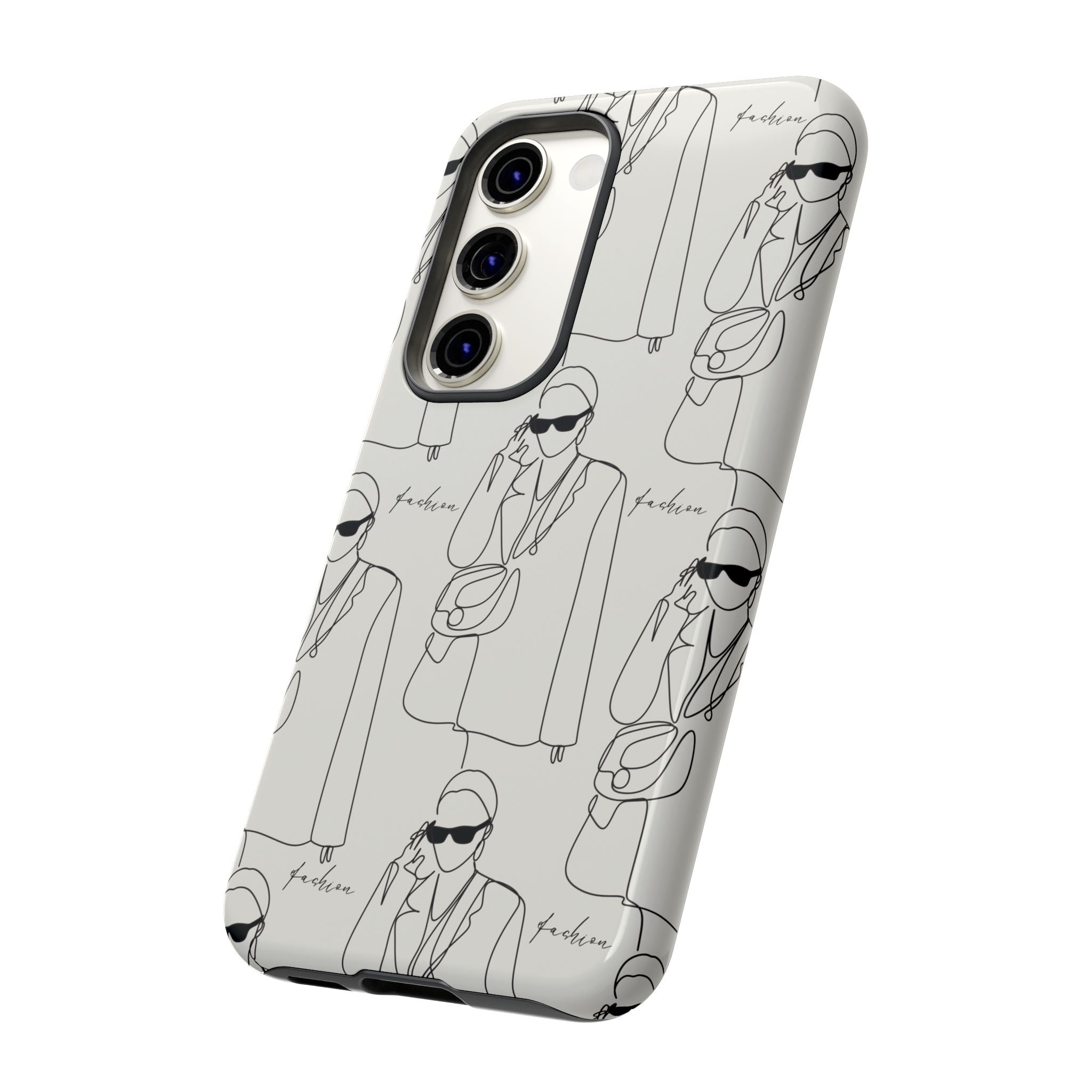 Fashion Sketch Phone Case — Minimalist Chic Designer Pattern