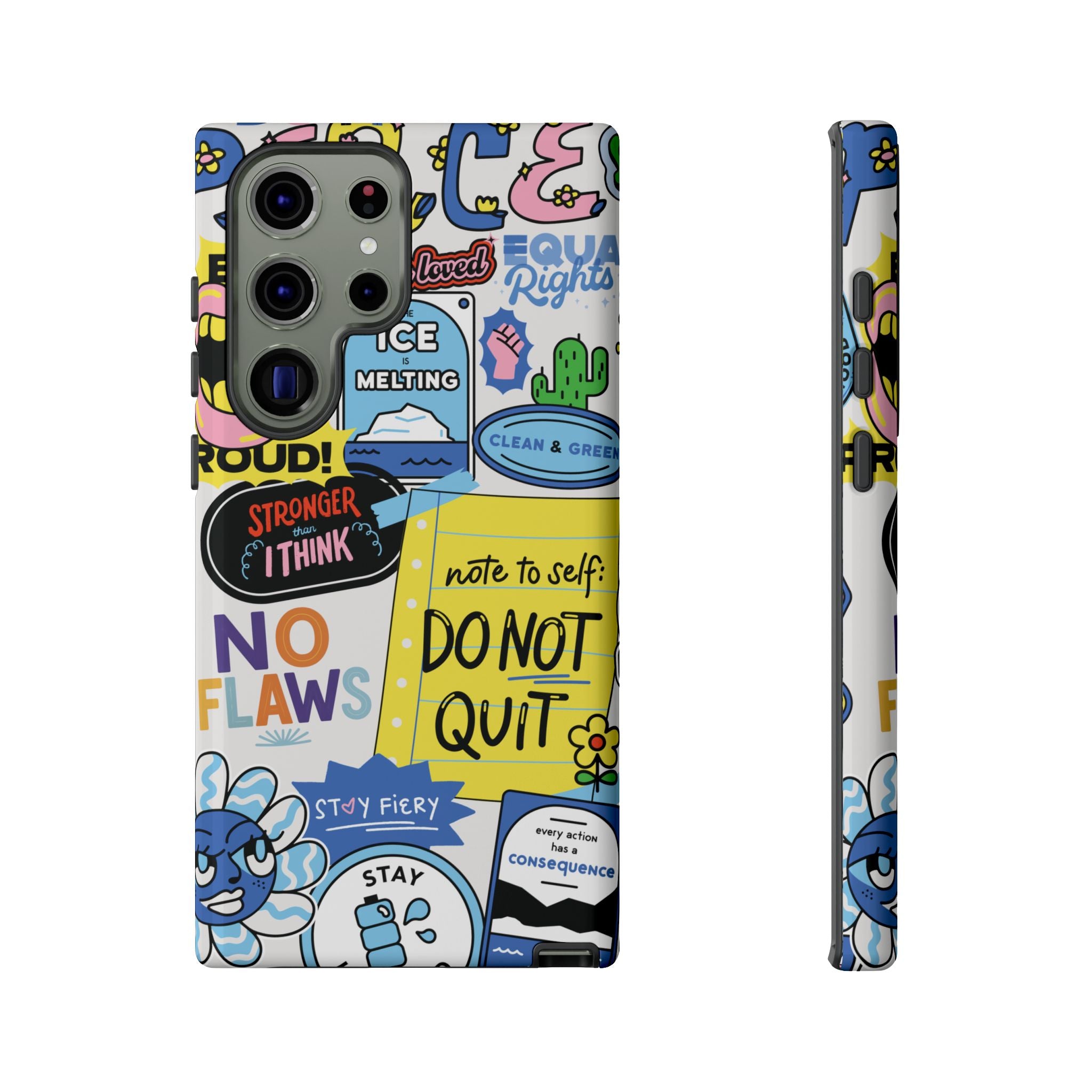 Sticker Collage Phone Case — Motivational "Do Not Quit" Protective Cover