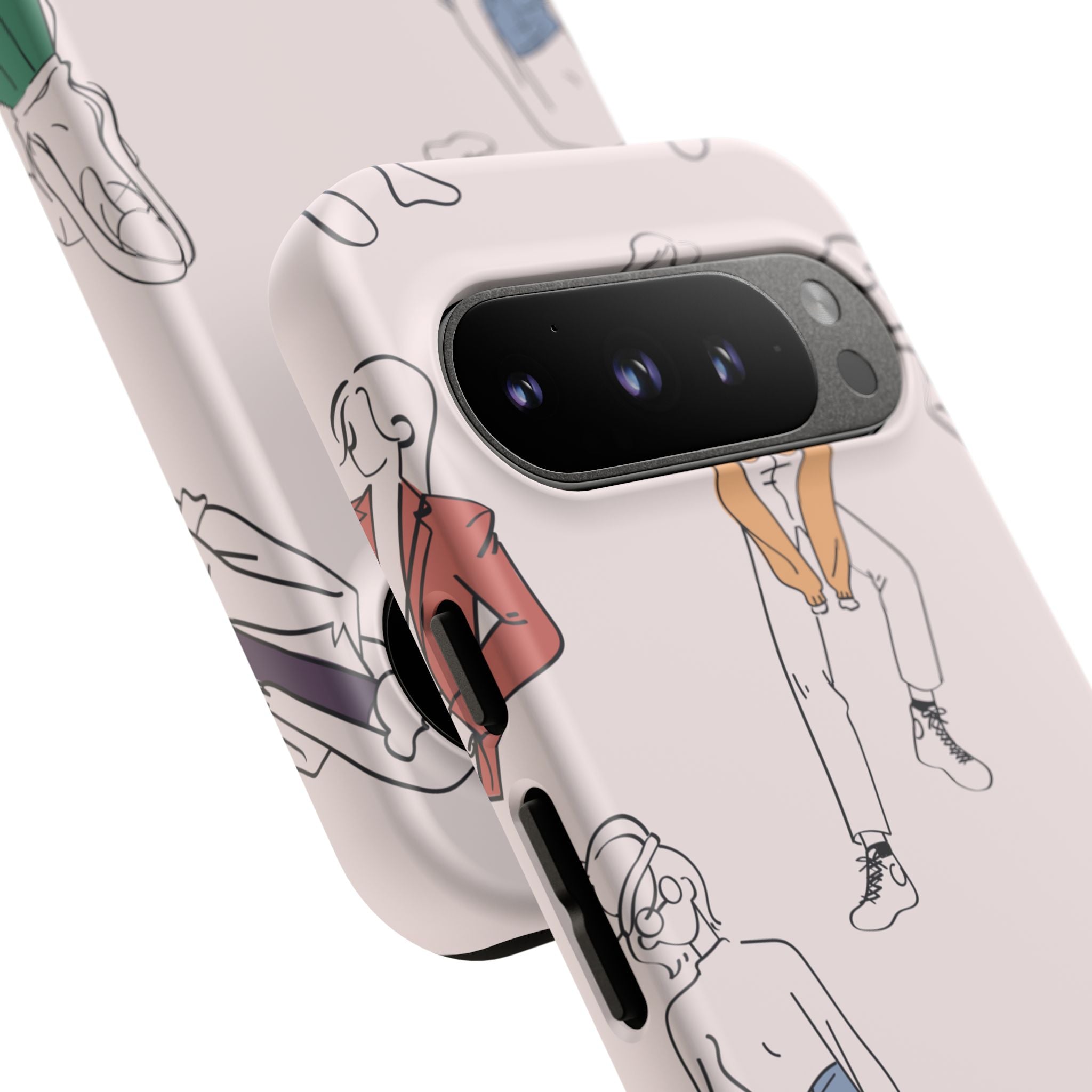 Dancing Women Pattern Phone Case — Chic Pastel Protective Phone Cover