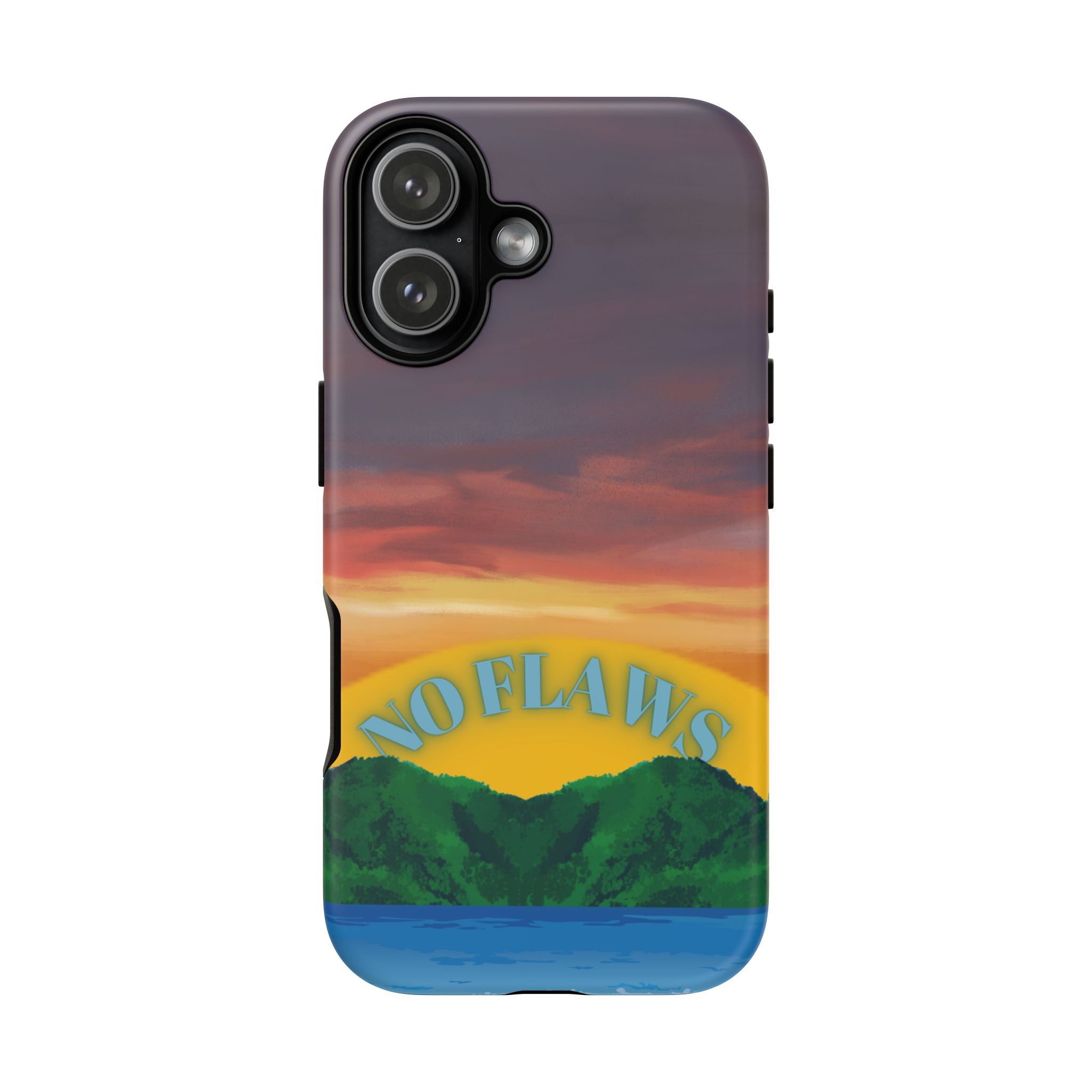 Sunset 'No Flaws' Tough Phone Case — Tropical Beach Protective Cover