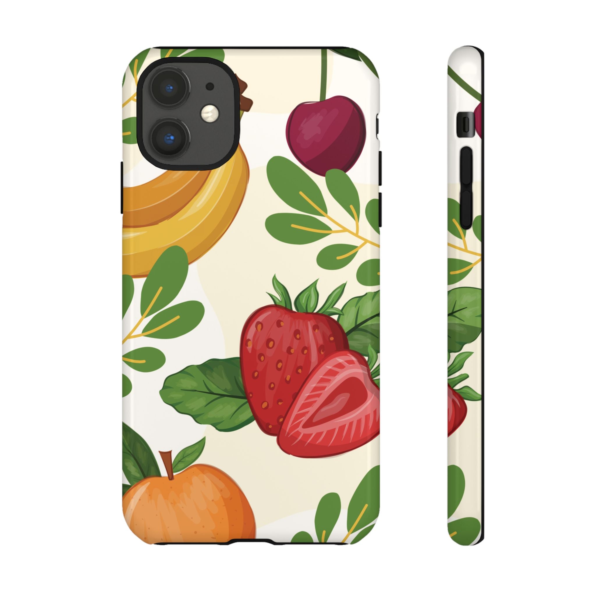 Fruit Pattern Tough Case — Floral Strawberry & Banana Phone Cover