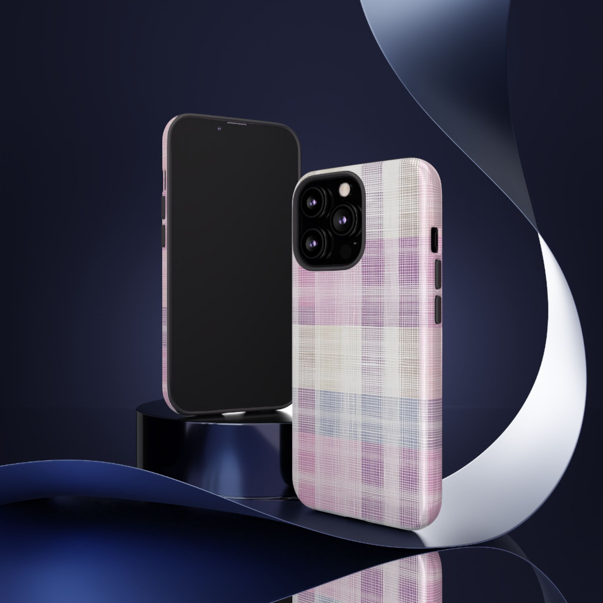 Pink Plaid Phone Case, Trendy Accessories, Birthday, Everyday Use, Tough Cases
