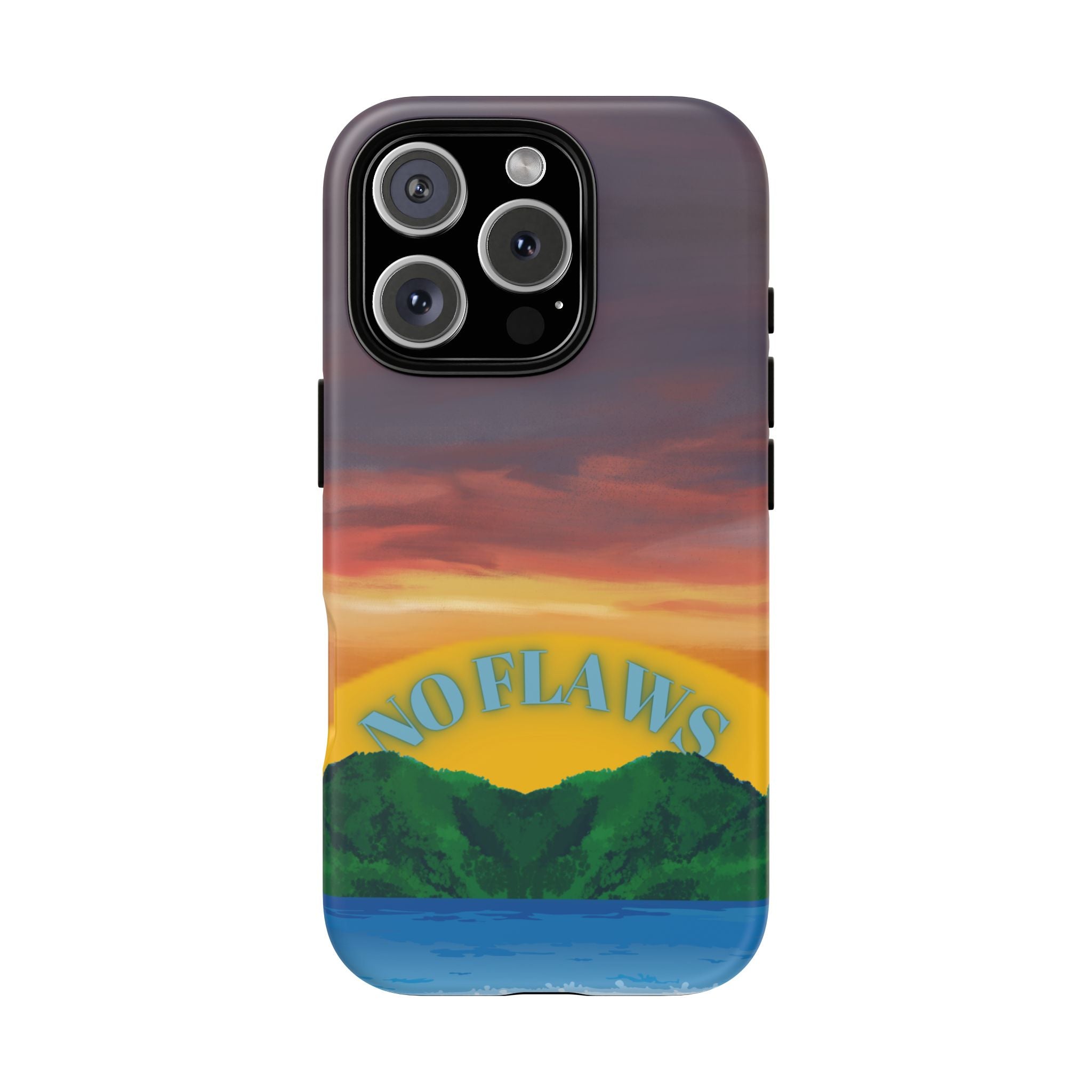 Sunset 'No Flaws' Tough Phone Case — Tropical Beach Protective Cover