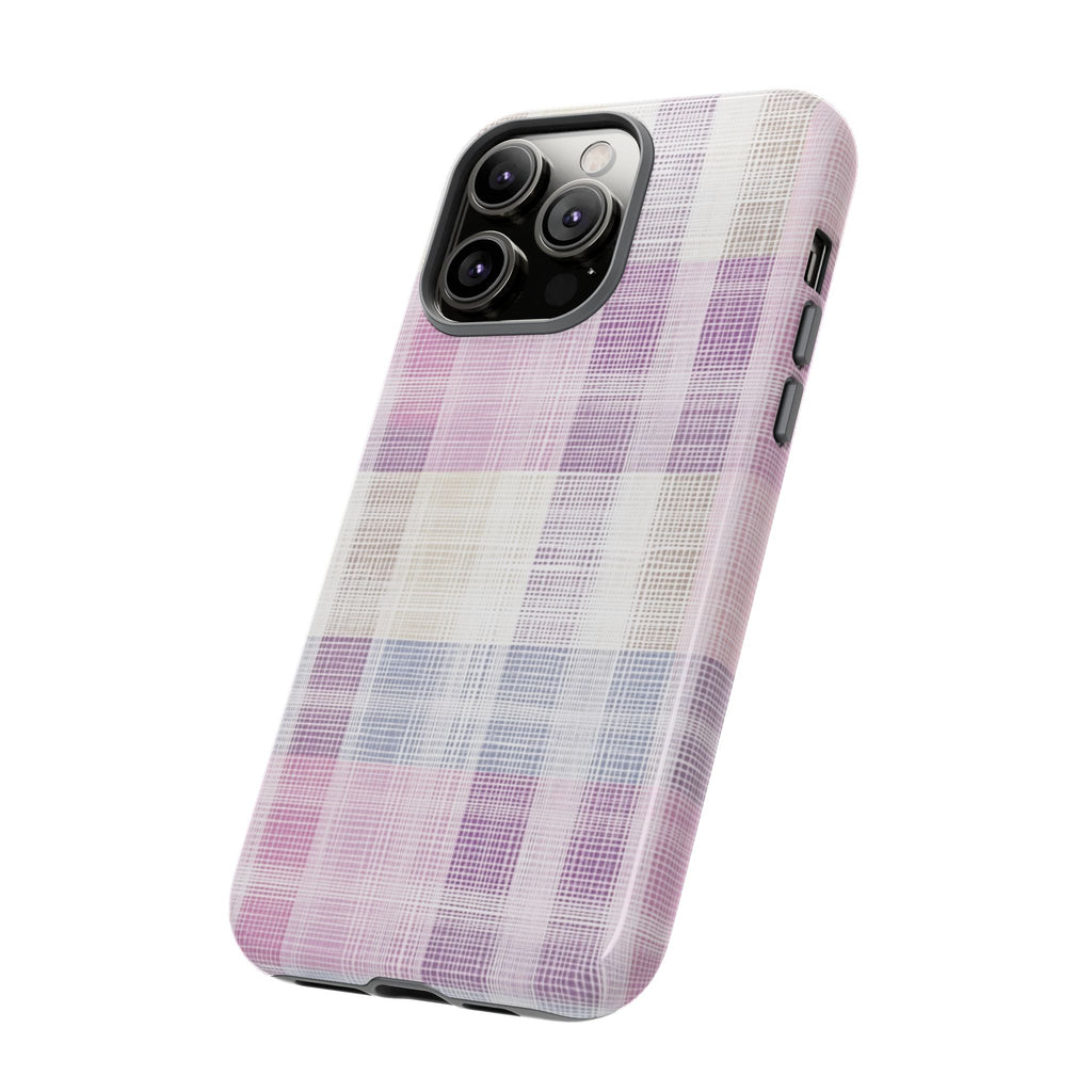 Pink Plaid Phone Case, Trendy Accessories, Birthday, Everyday Use, Tough Cases