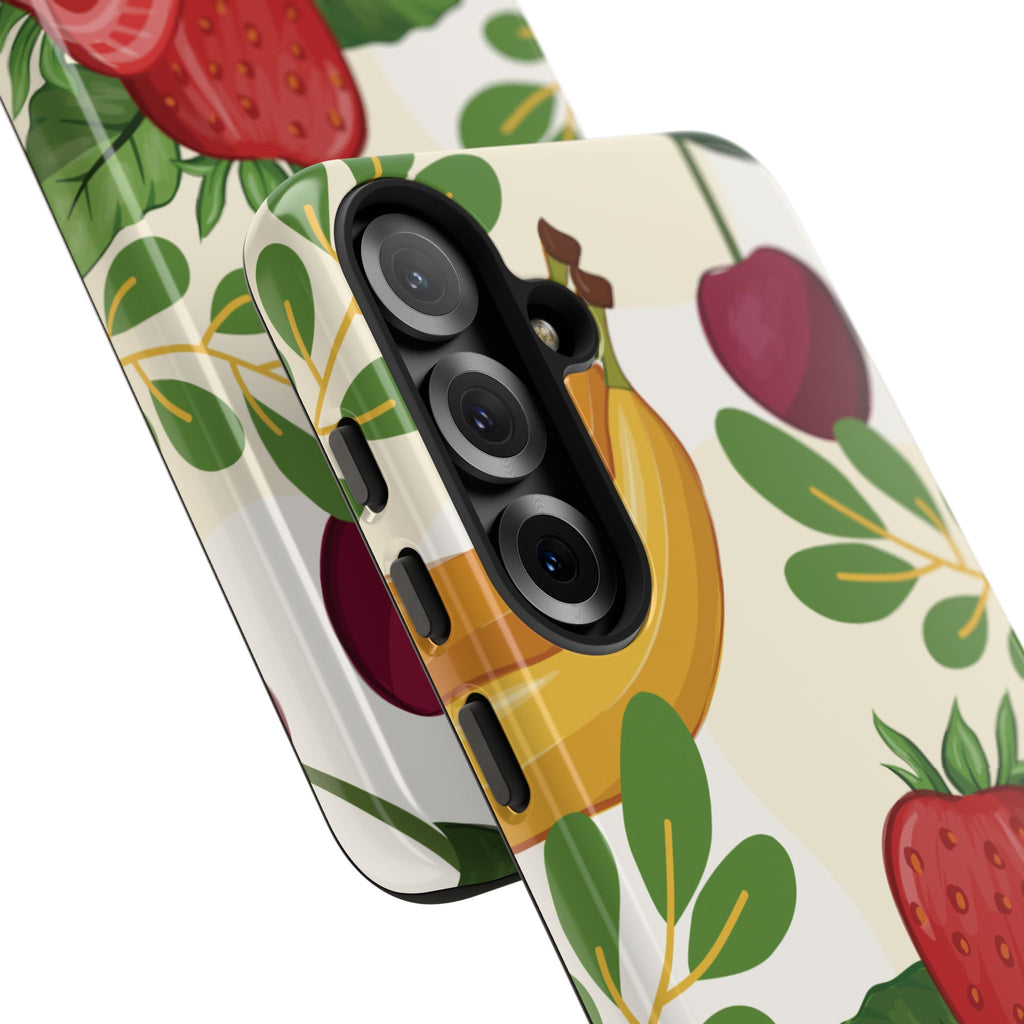 Fruit Pattern Tough Case — Floral Strawberry & Banana Phone Cover