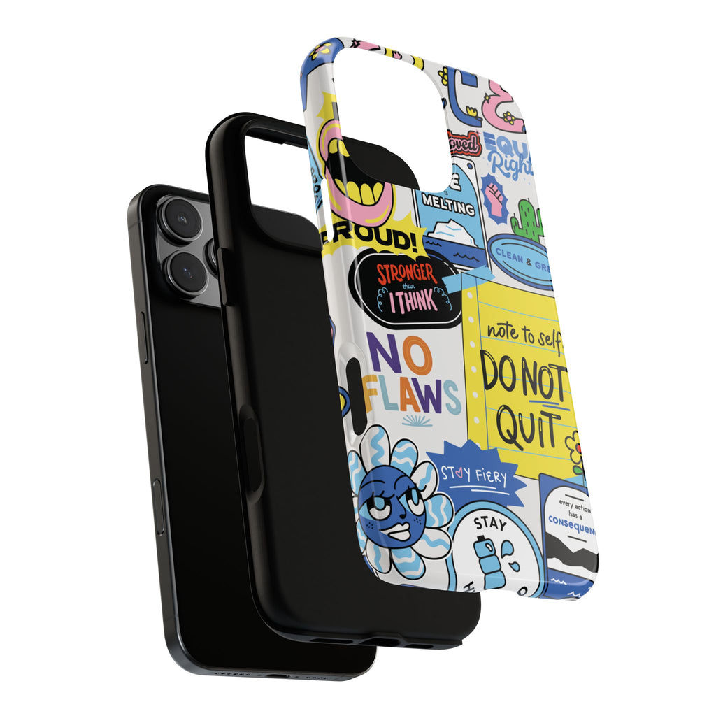 Sticker Collage Phone Case — Motivational "Do Not Quit" Protective Cover