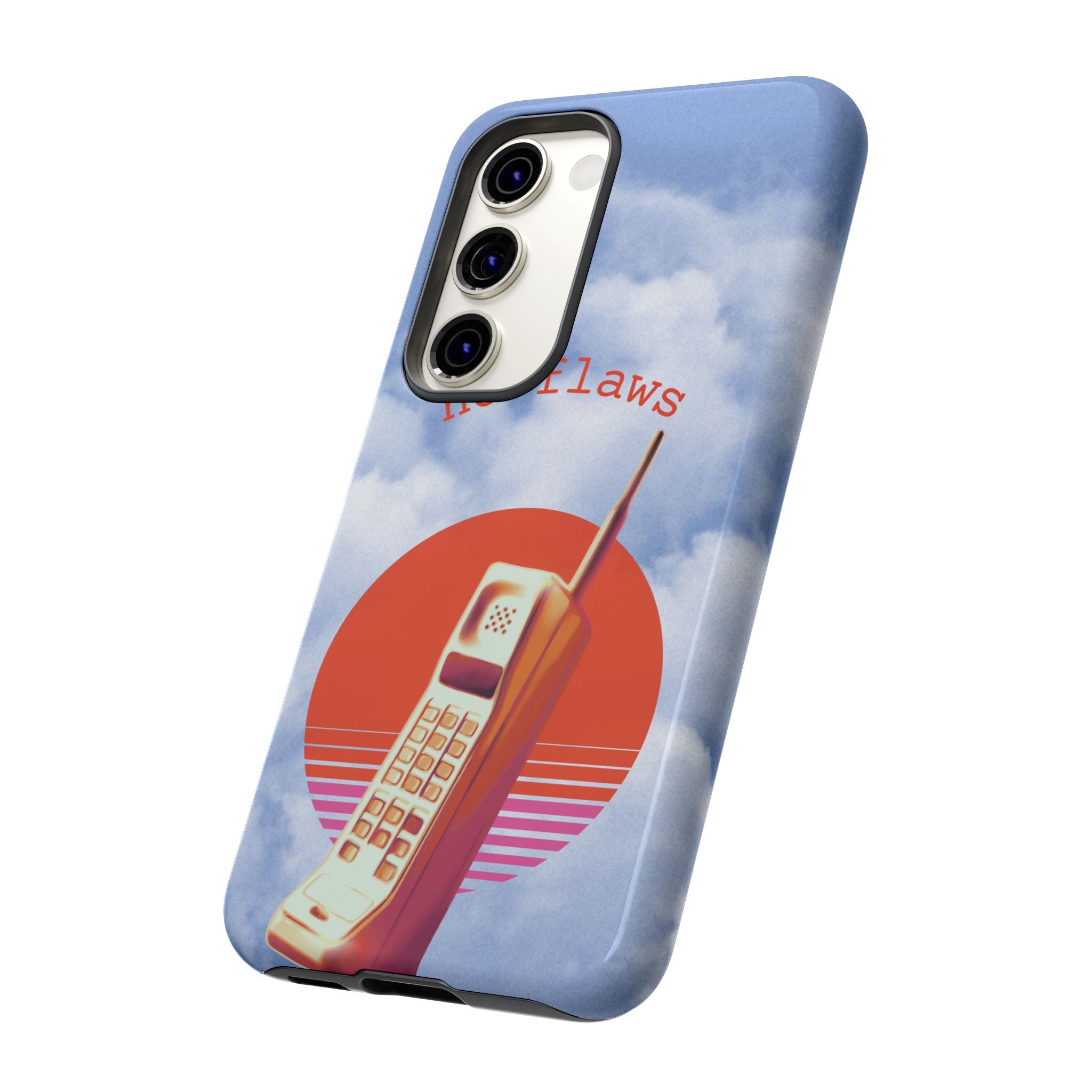 Retro “No Flaws” Phone Tough Case — Vintage 90s Aesthetic Protective Phone Case