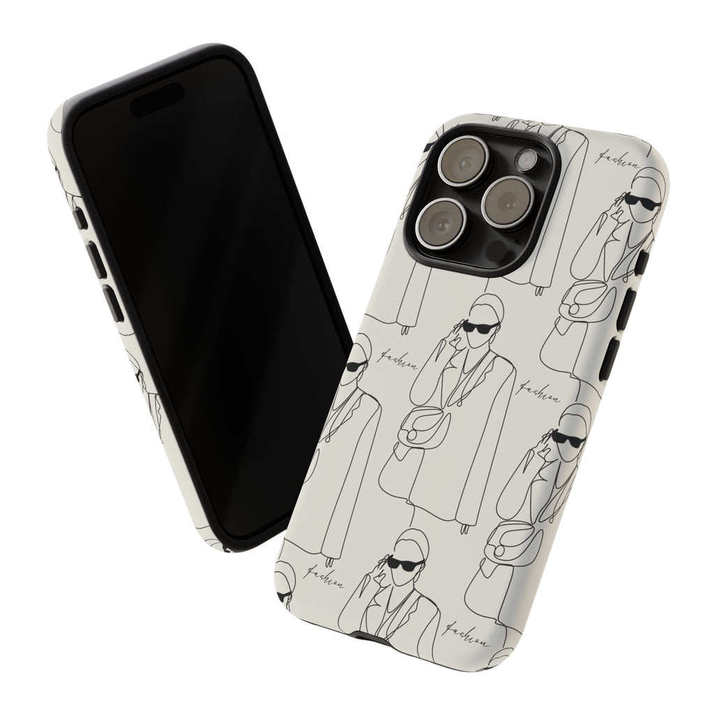 Fashion Sketch Phone Case — Minimalist Chic Designer Pattern