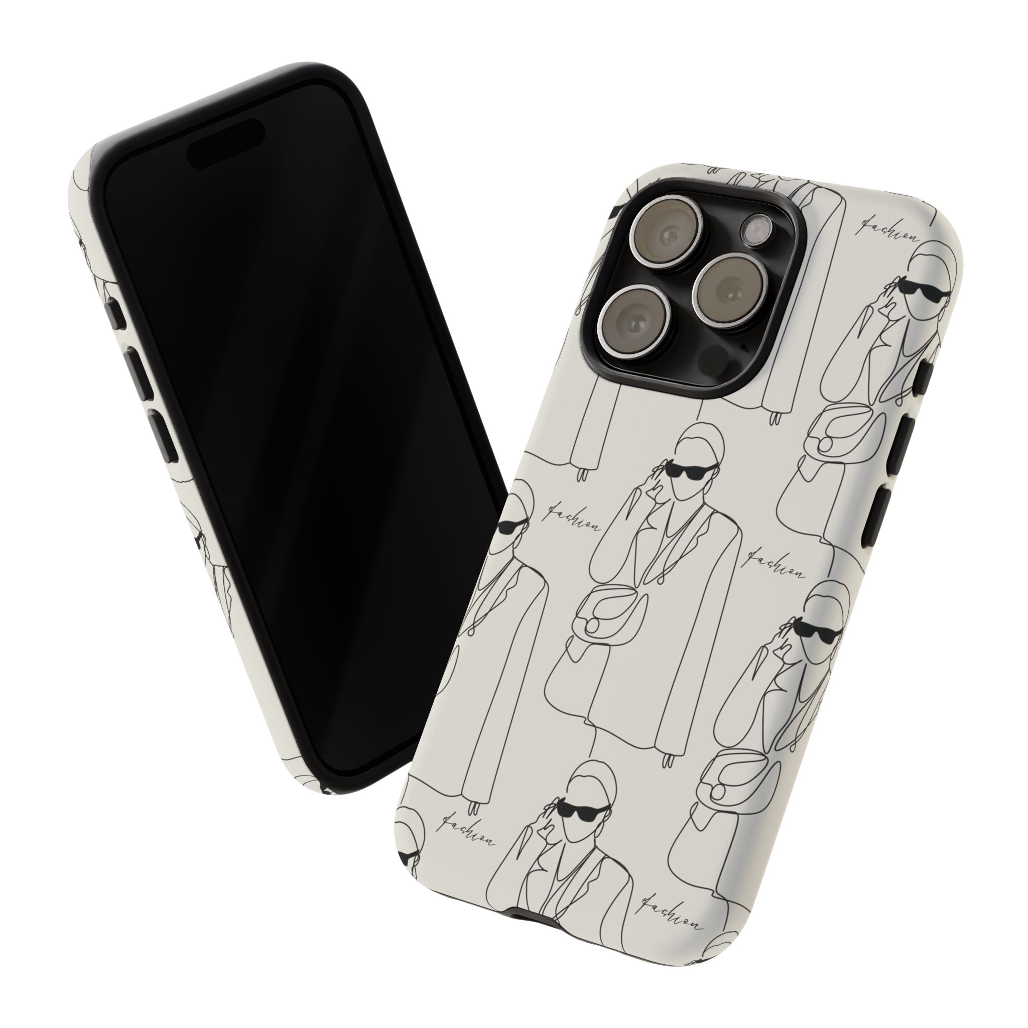 Fashion Sketch Phone Case — Minimalist Chic Designer Pattern