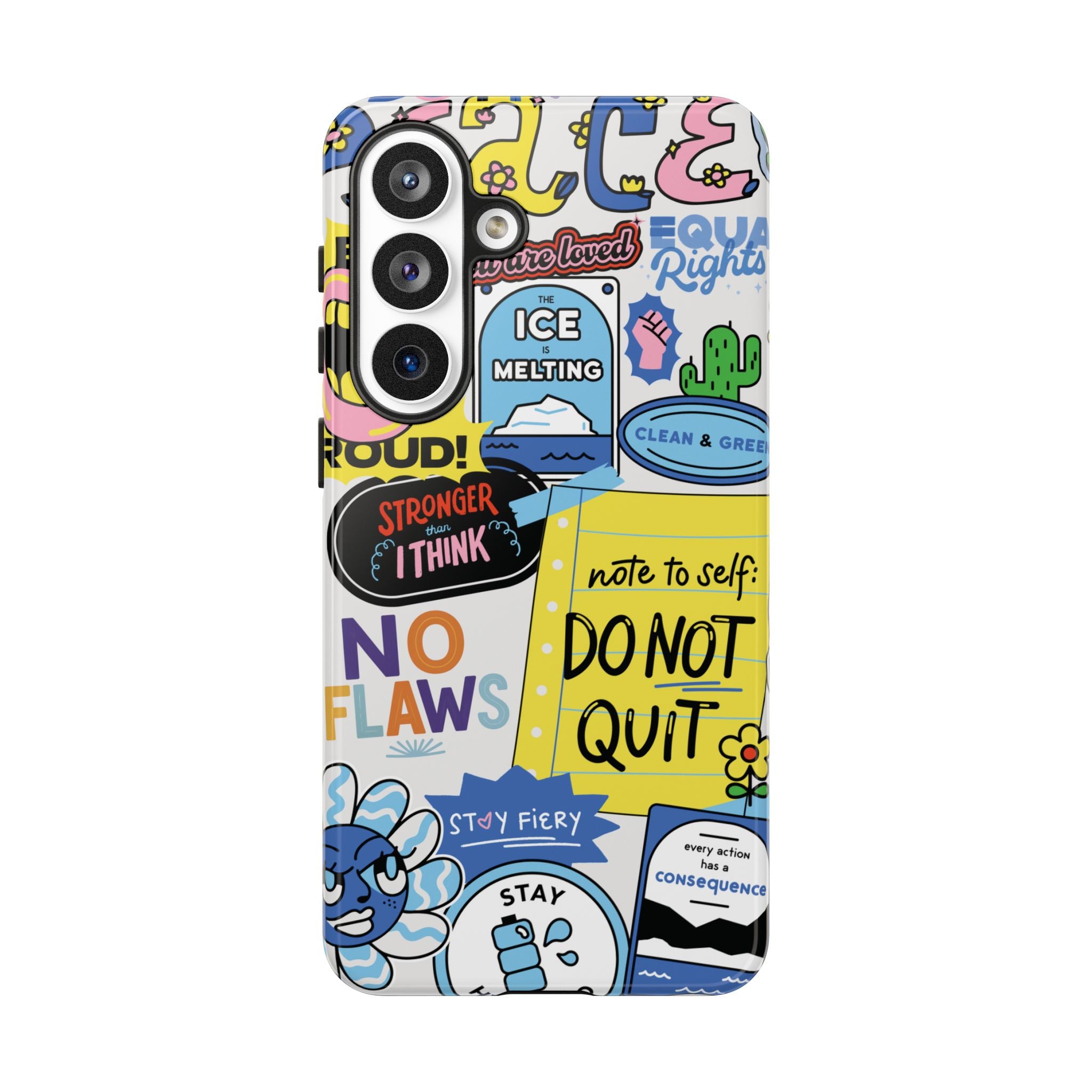Sticker Collage Phone Case — Motivational "Do Not Quit" Protective Cover