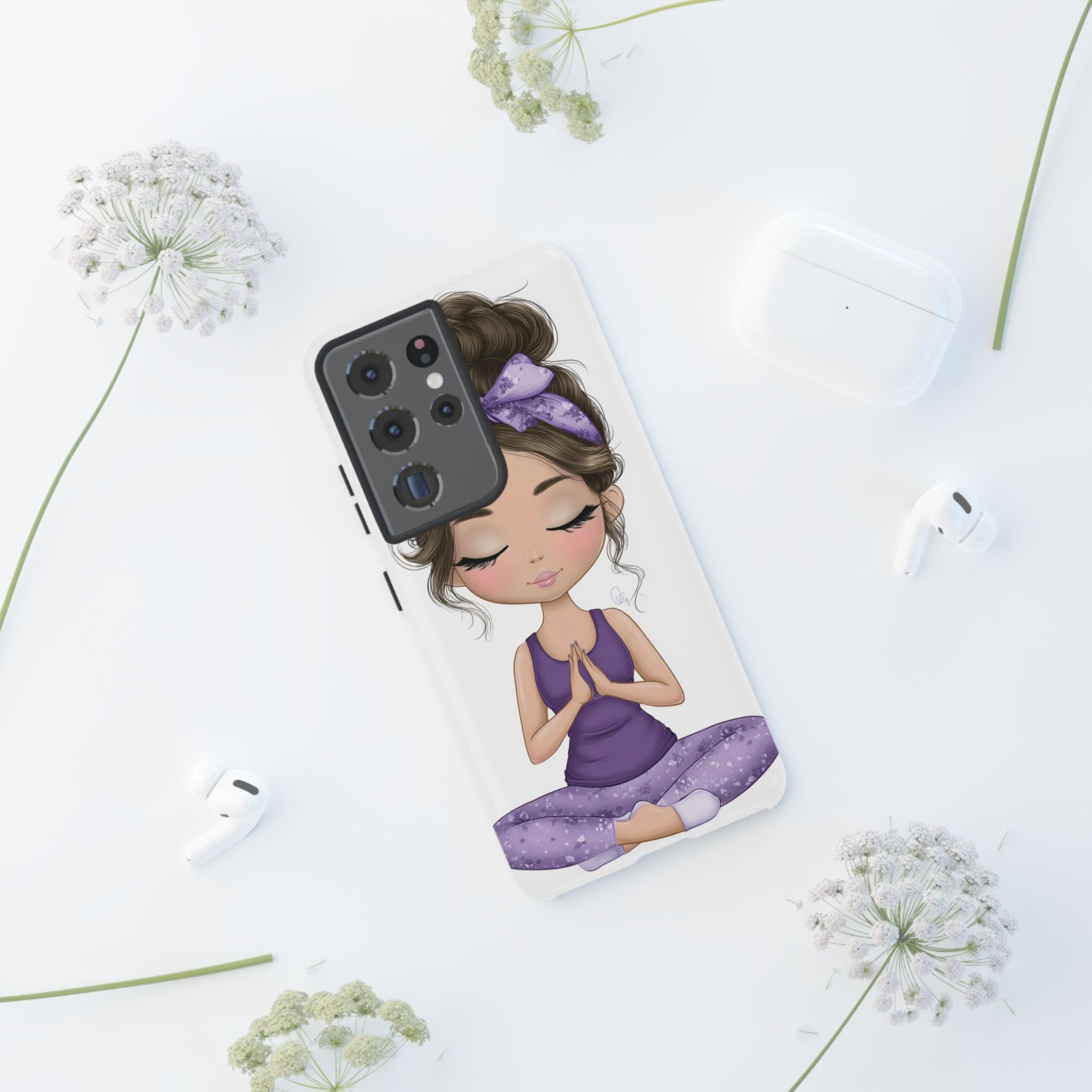 Yoga Phone Case for Mindfulness Gift for Yogis, Meditation Accessory, Zen Vibe