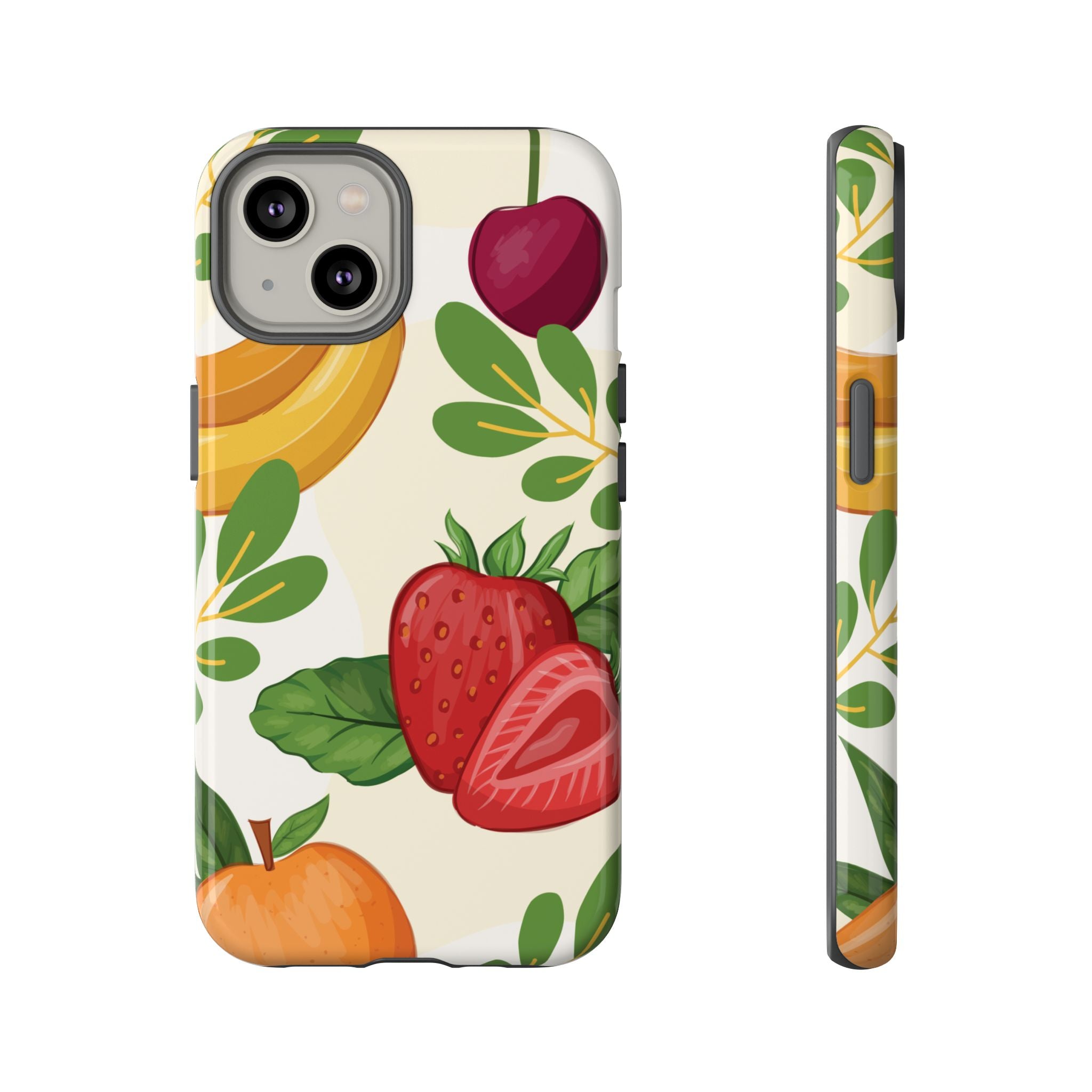 Fruit Pattern Tough Case — Floral Strawberry & Banana Phone Cover
